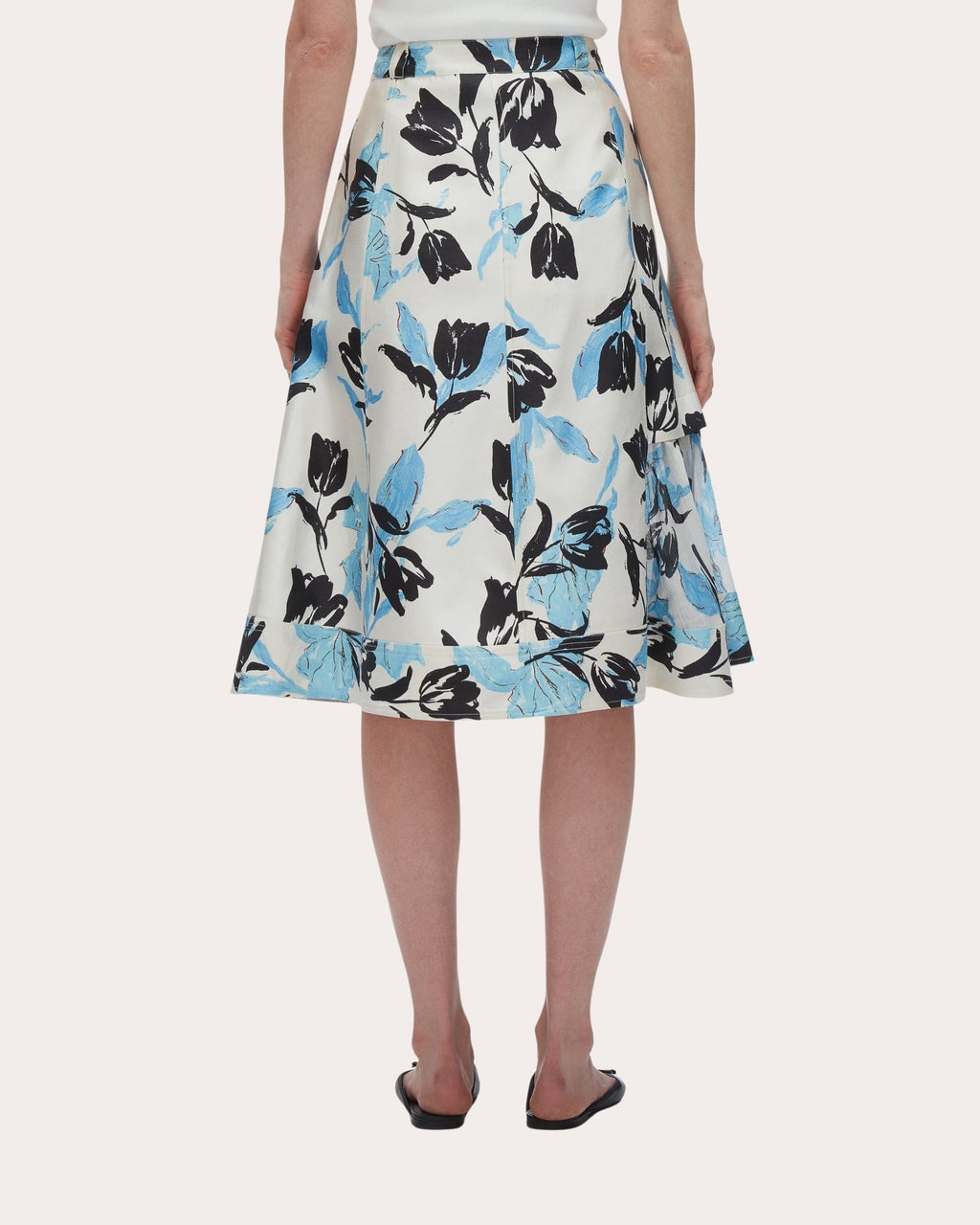Belted Floral-Print Silk-Cotton Blend Wrap Skirt