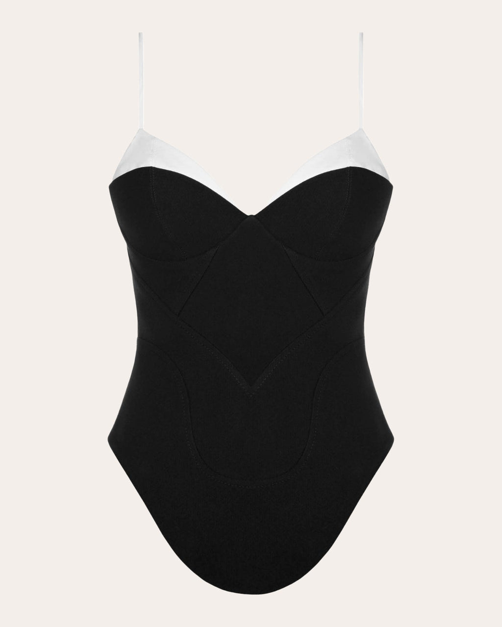 Color-Block Crepe Bustier Top