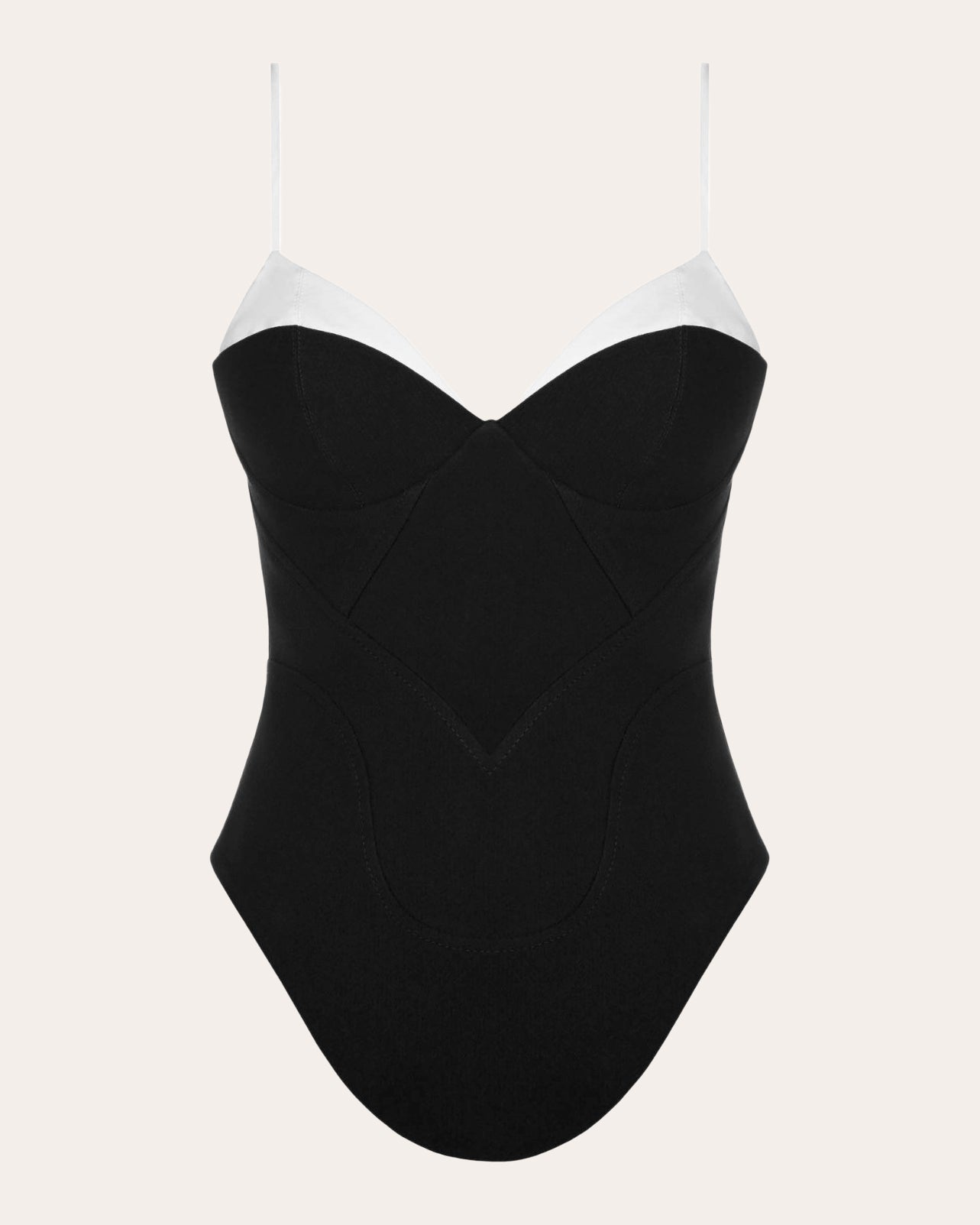 Color-Block Crepe Bustier Top