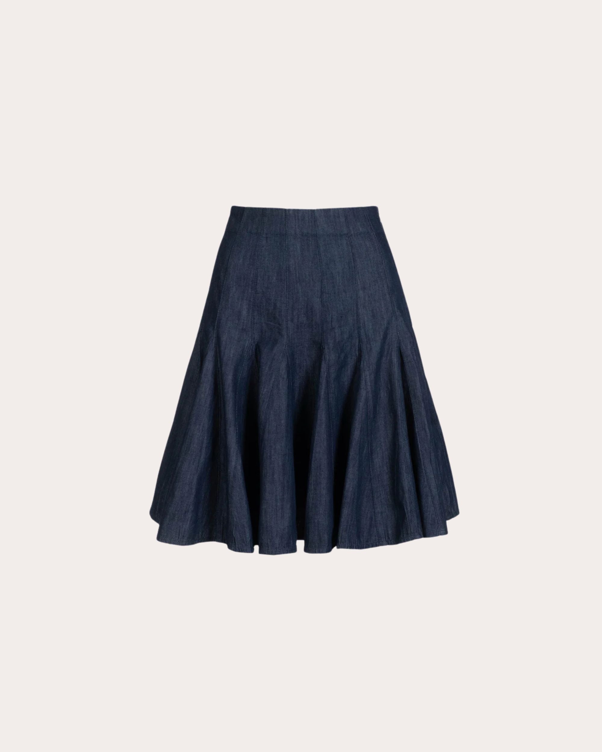 Mika Pleated Denim Mini Skirt