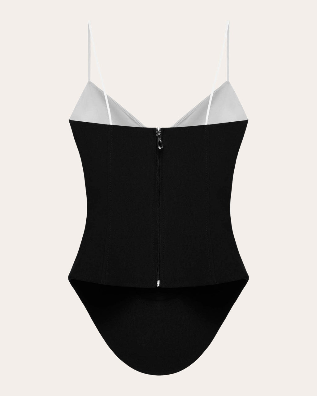 Color-Block Crepe Bustier Top