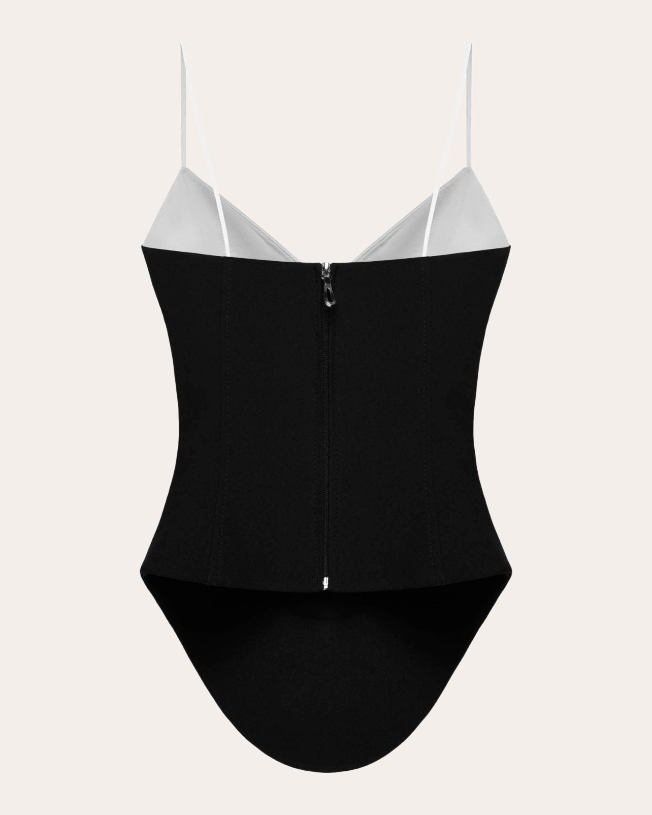 Color-Block Crepe Bustier Top