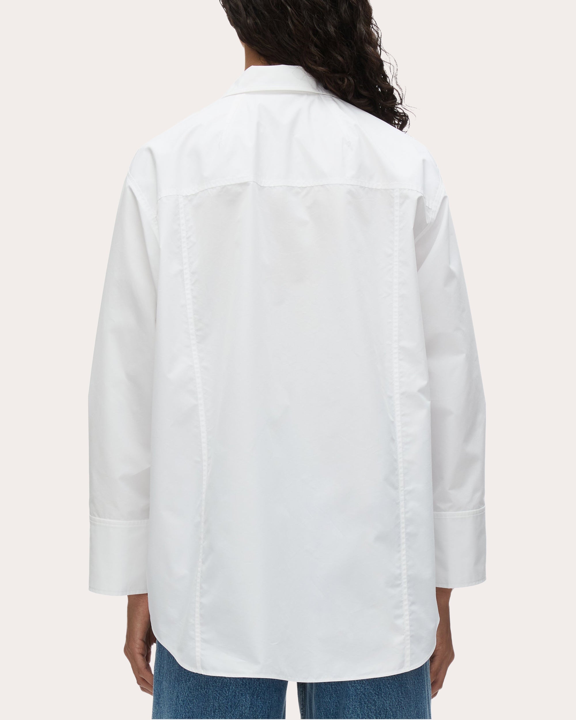 Oversized Ruffle-Trimmed Cotton Blend Shirt