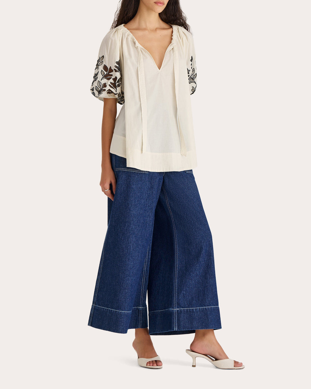 Lumi Embroidered Cotton Voile Top