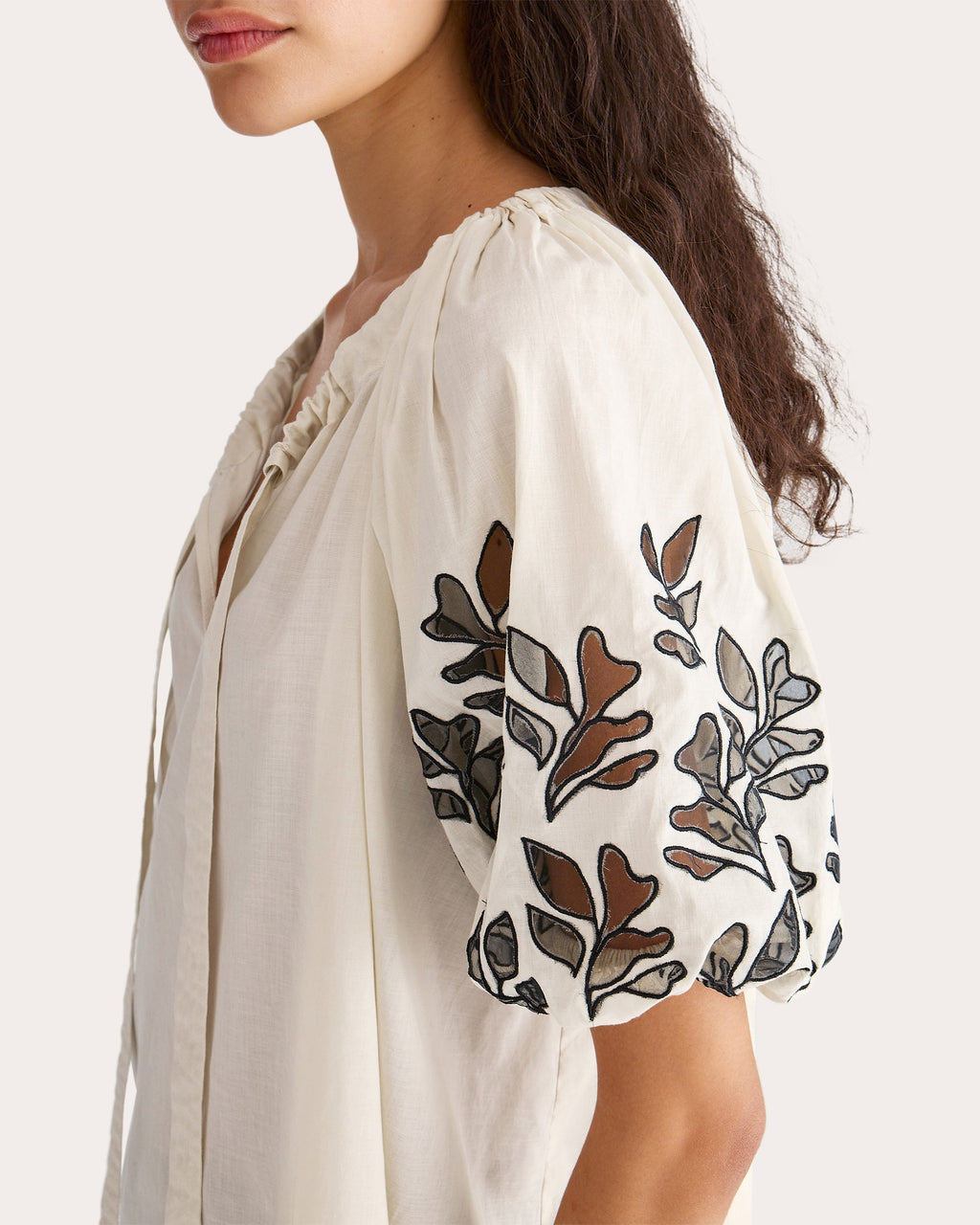 Lumi Embroidered Cotton Voile Top