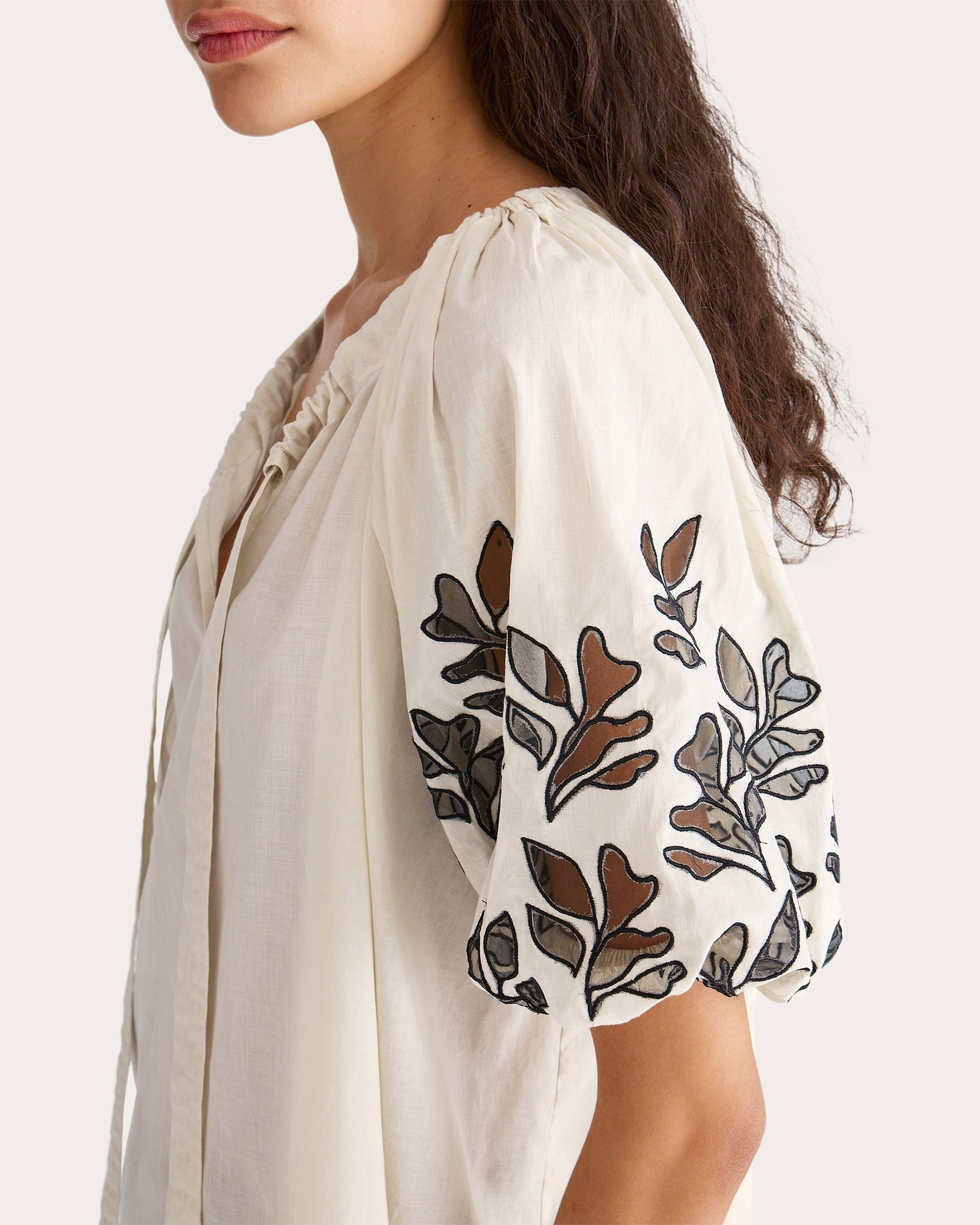 Lumi Embroidered Cotton Voile Top