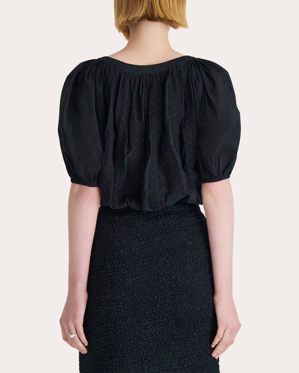 Kailua Gathered Lace-Trimmed Cotton Voile Top