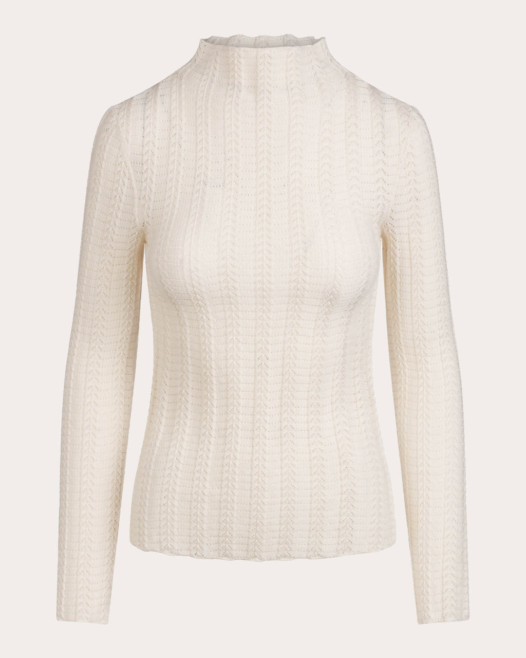 Yarrow Pointelle Knit Cotton Turtleneck