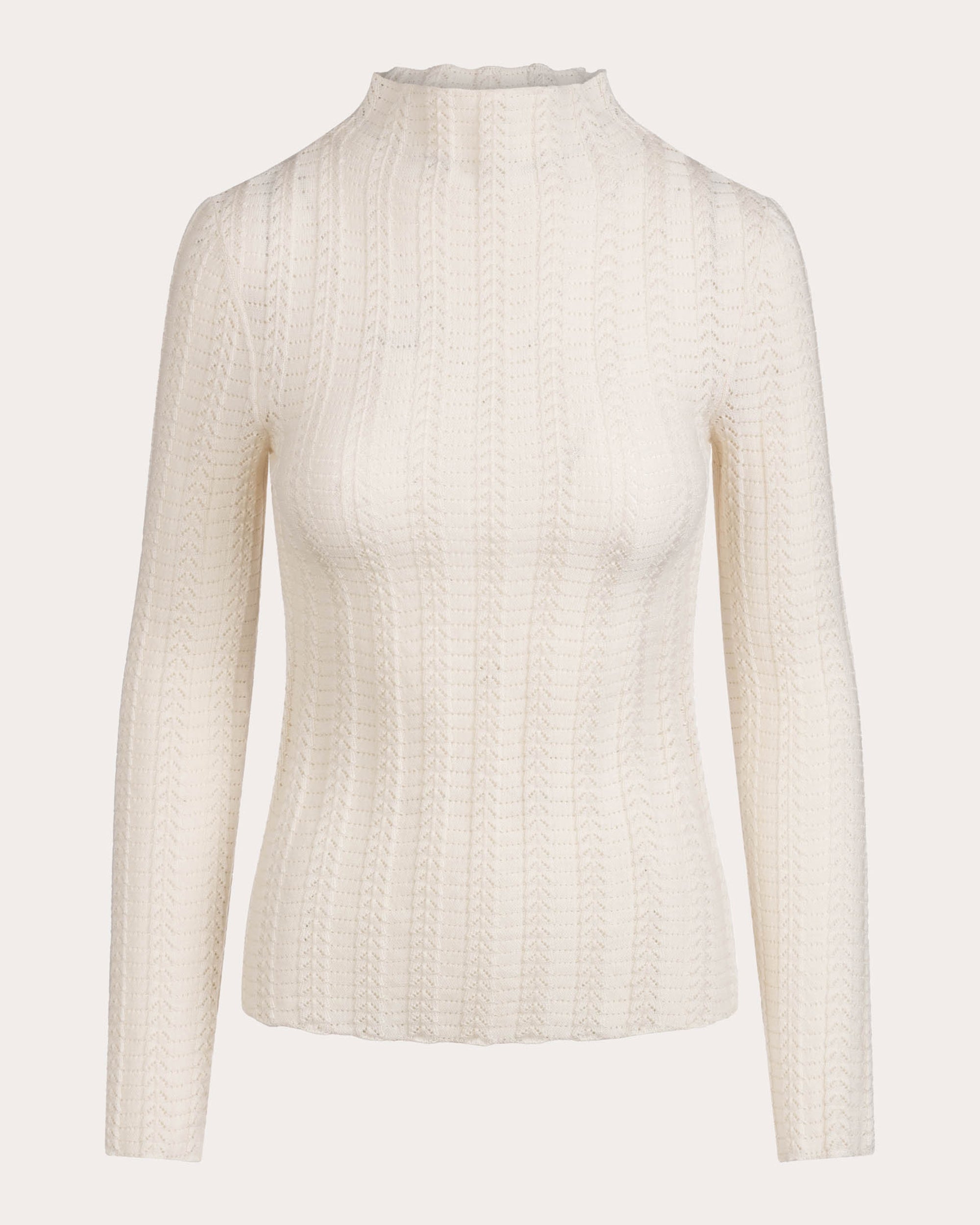 Yarrow Pointelle Knit Cotton Turtleneck