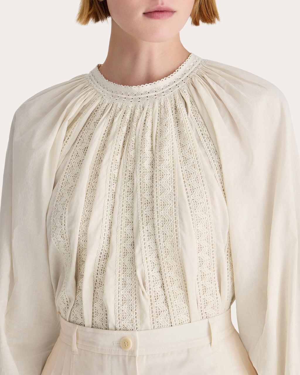 Maija Lace Trimmed Cotton Voile Top