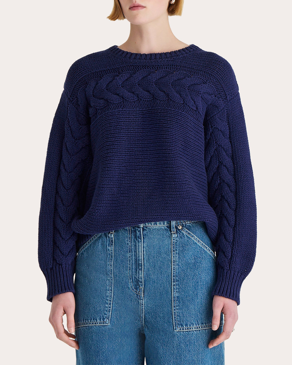 Serin Cable Knit Cotton Sweater