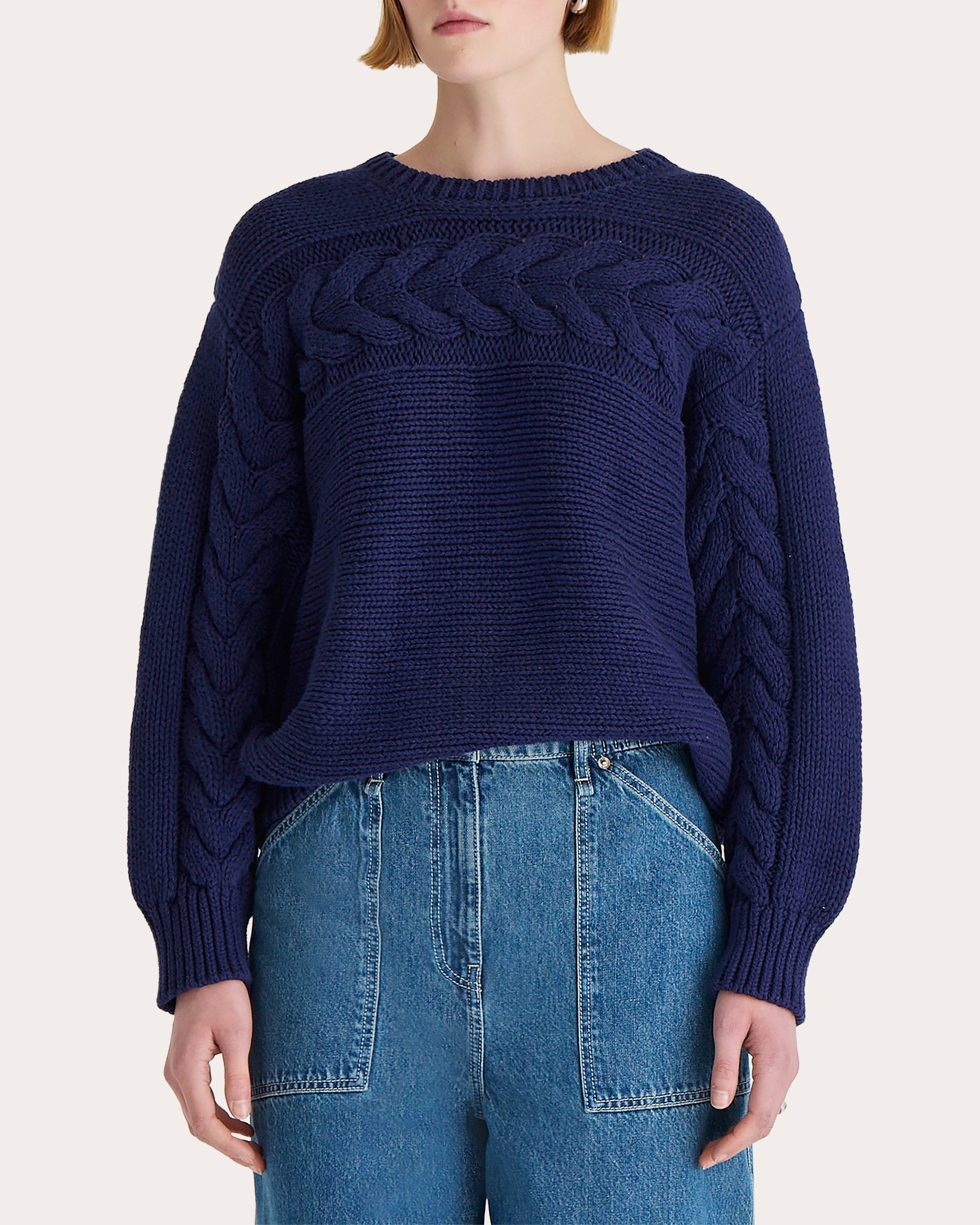 Serin Cable Knit Cotton Sweater