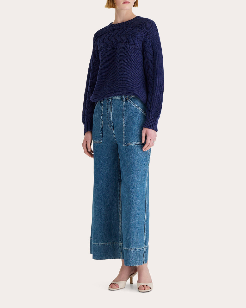 Serin Cable Knit Cotton Sweater