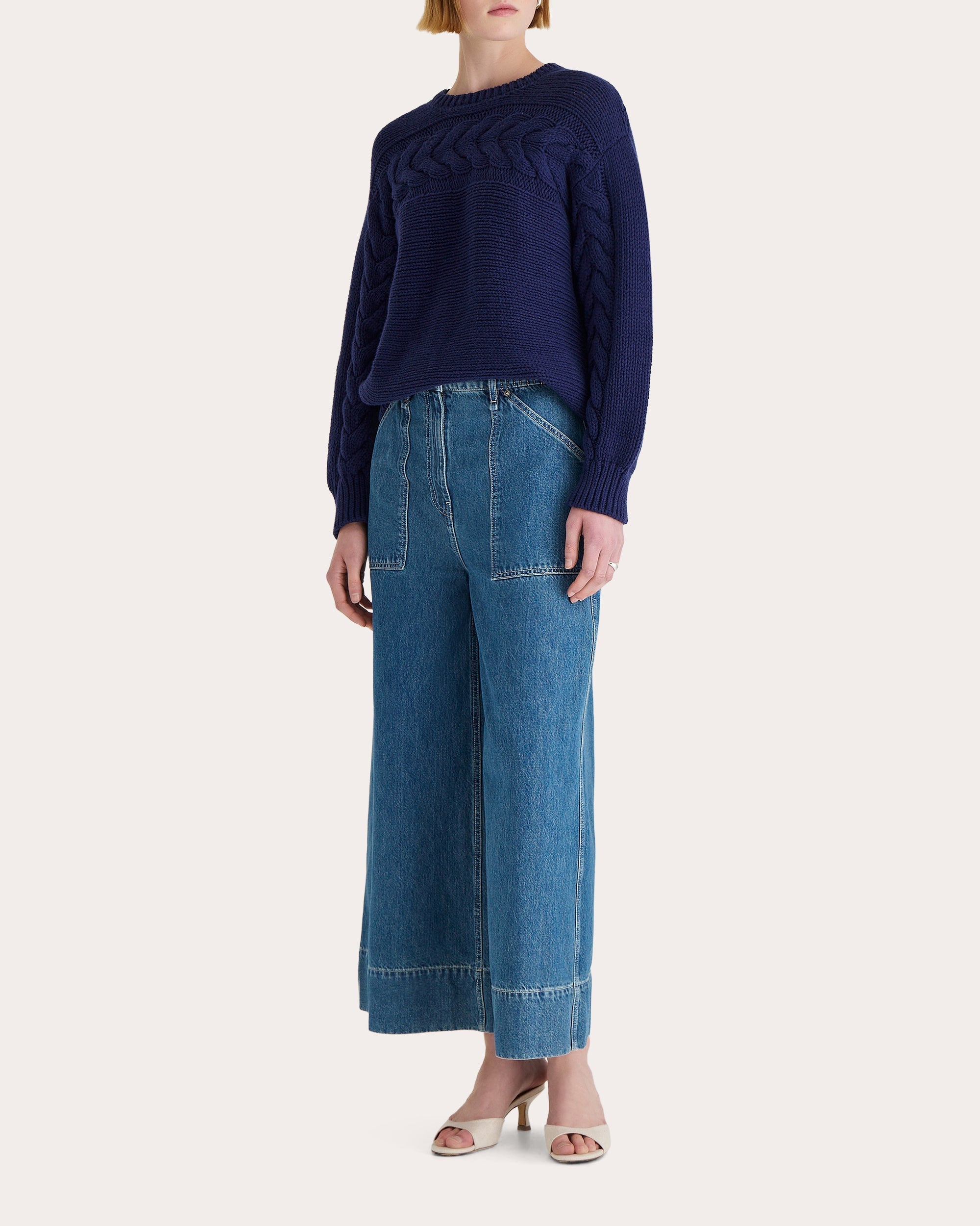 Serin Cable Knit Cotton Sweater