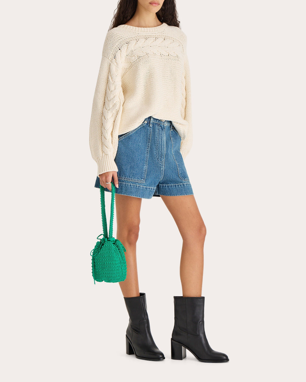 Serin Cable Knit Cotton Sweater
