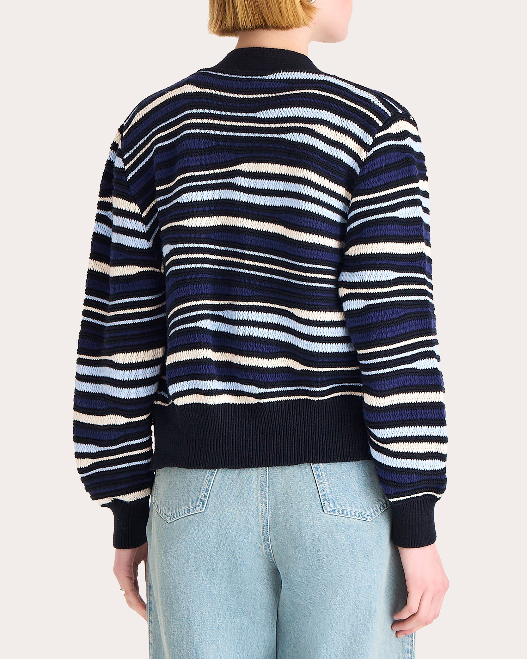 Aluna Intarsia Knit Cotton Cardigan
