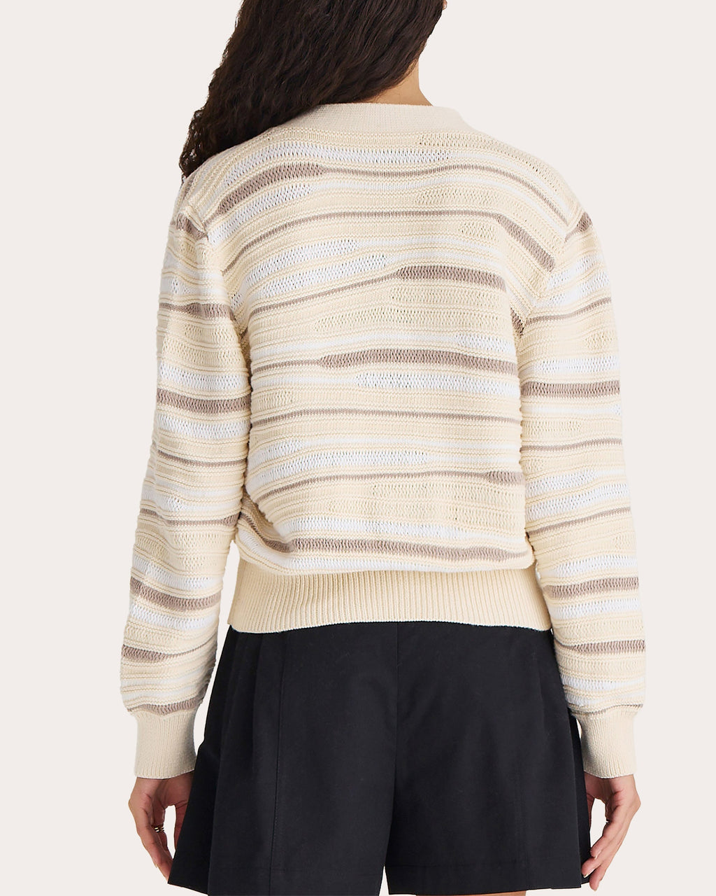Aluna Intarsia Knit Cotton Cardigan