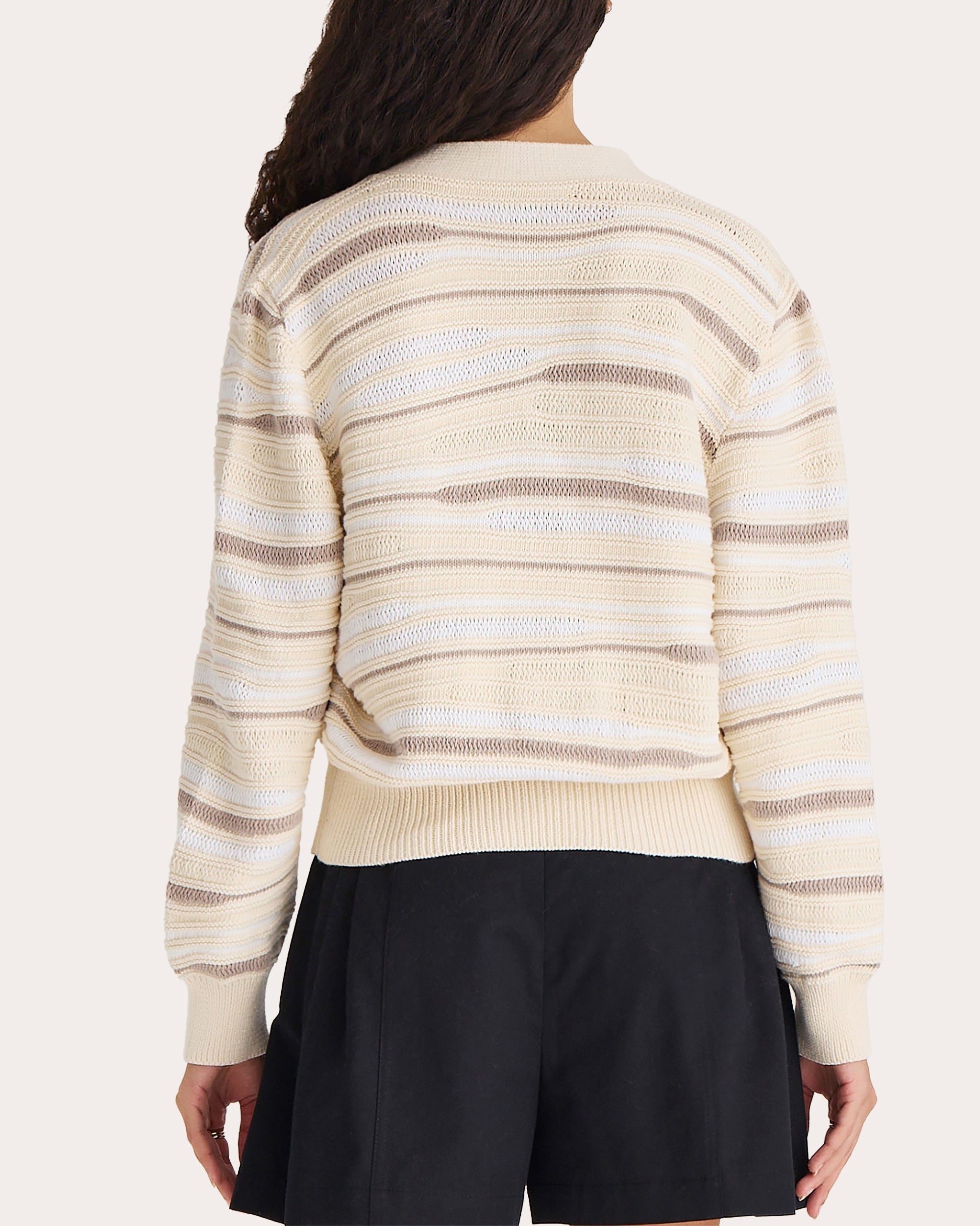 Aluna Intarsia Knit Cotton Cardigan