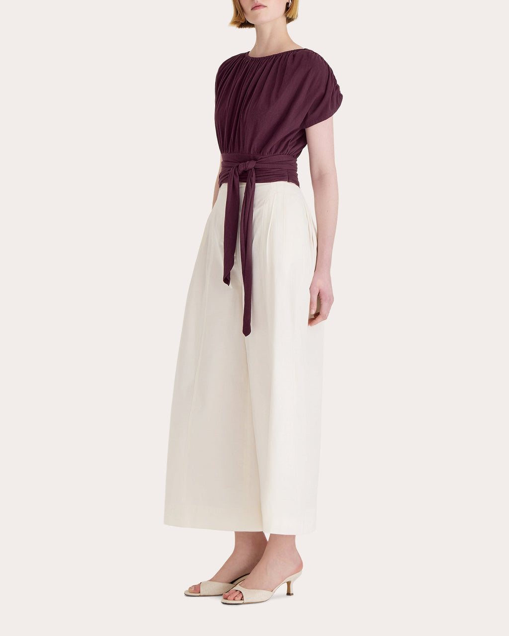 Mai Cropped Gathered Cotton Jersey Top