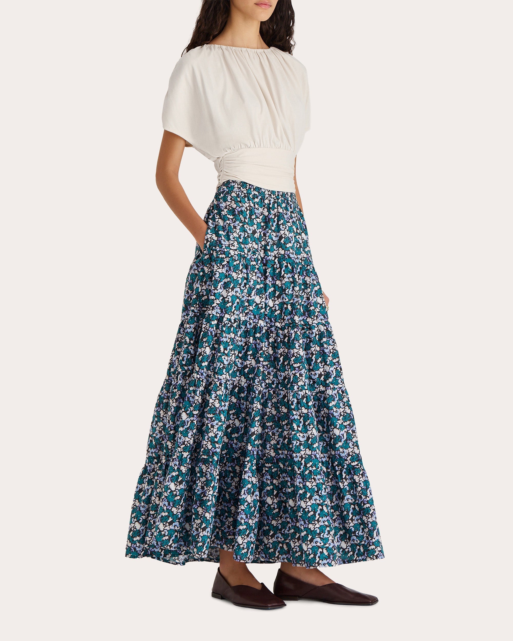 Mai Cropped Gathered Cotton Jersey Top