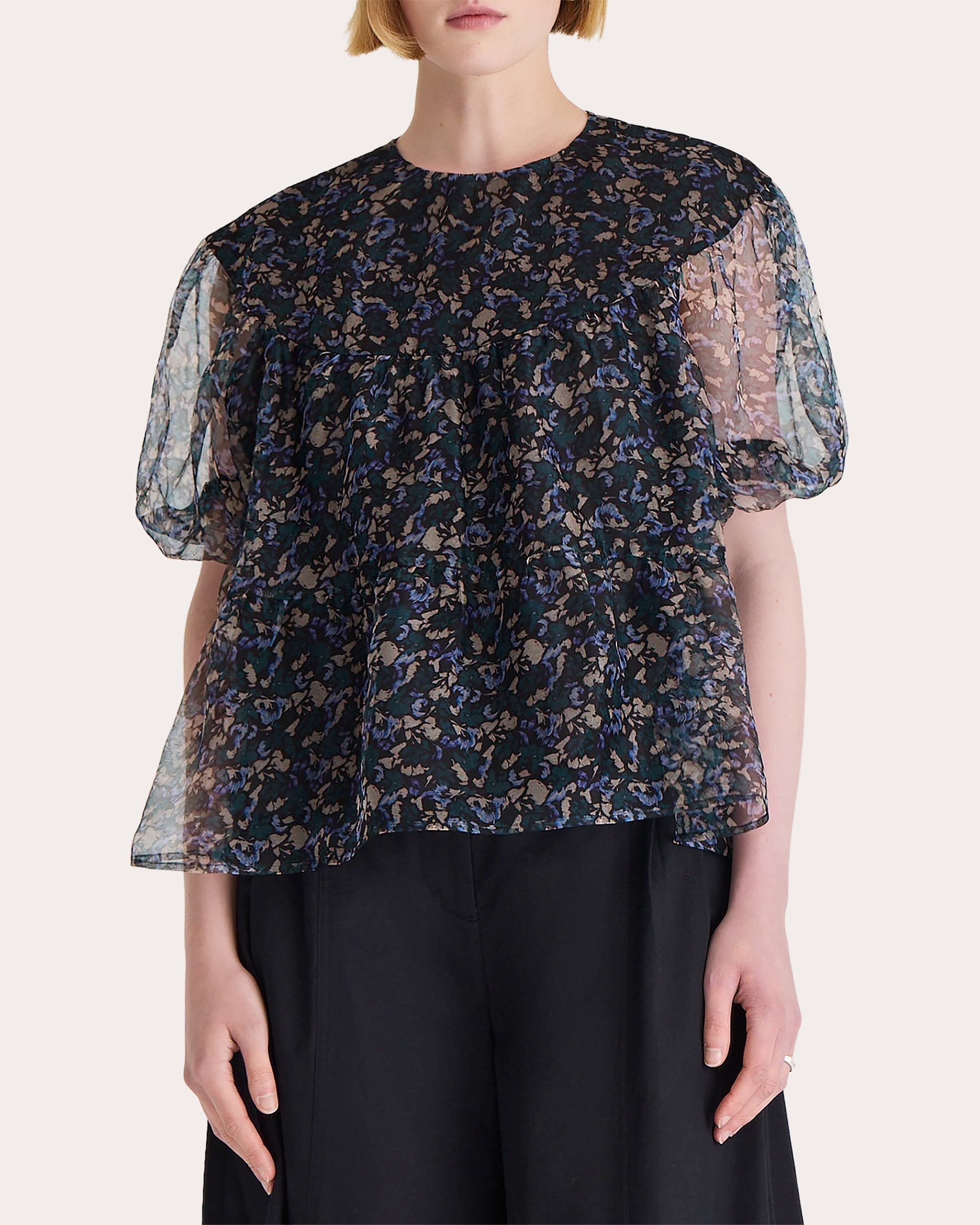 Paraiso Tiered Printed Silk Chiffon Top