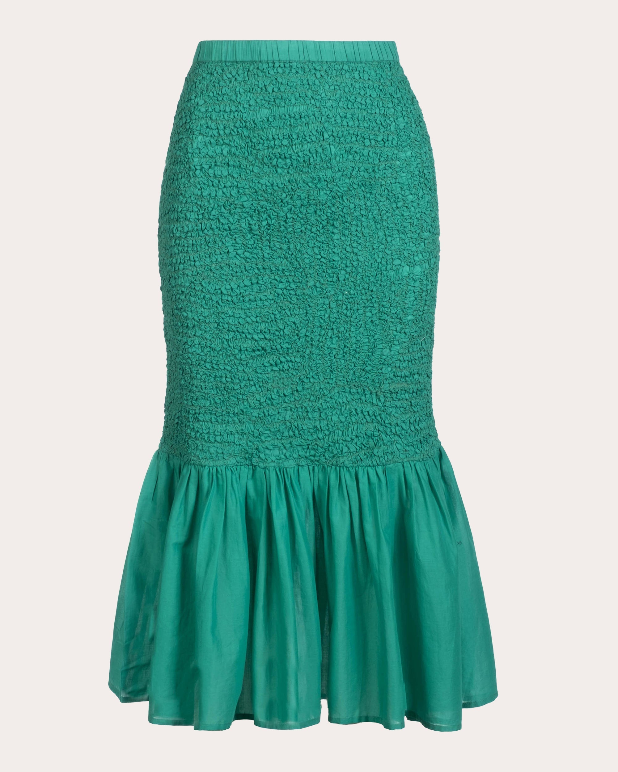 Miyu Smocked Cotton Voile Skirt