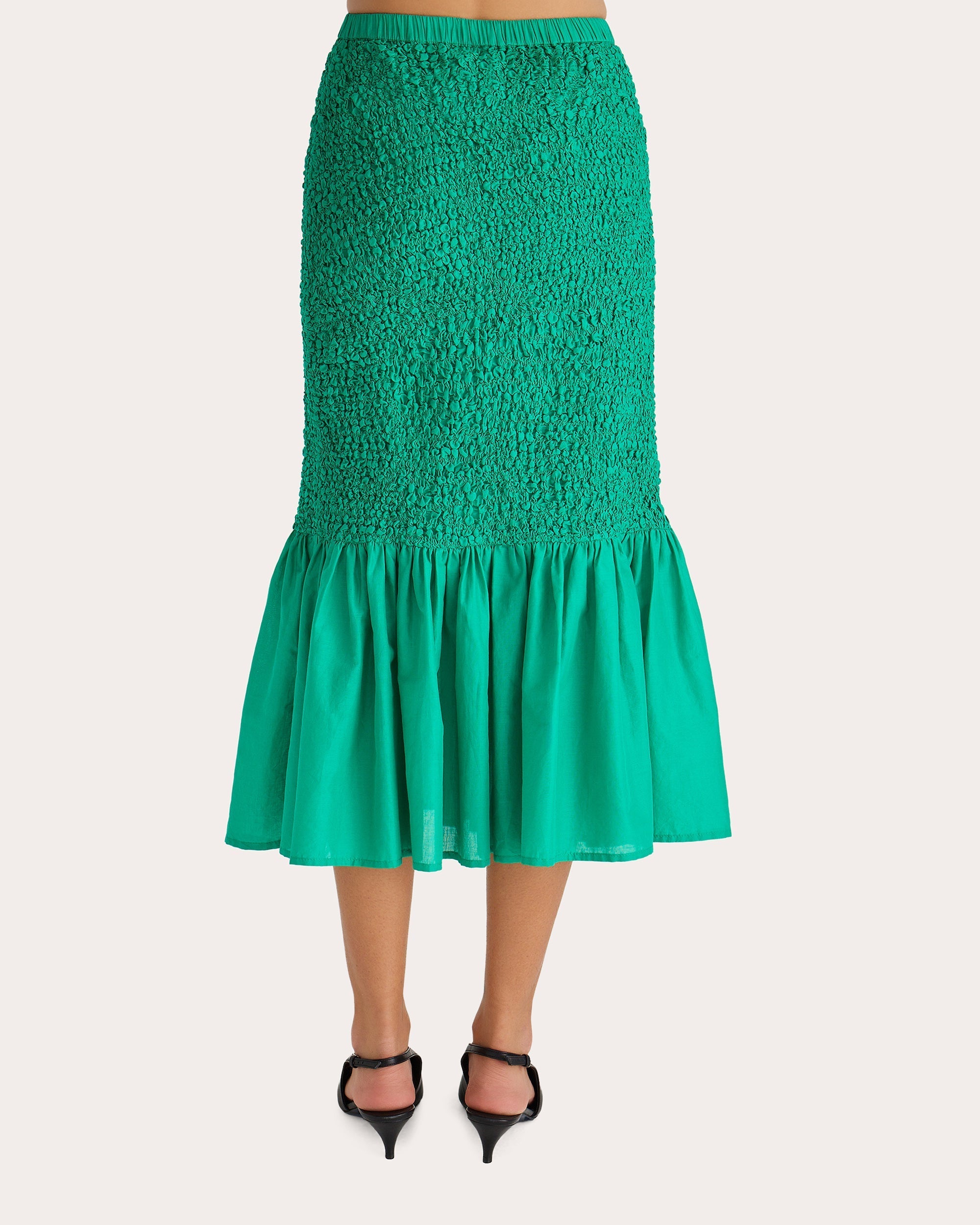 Miyu Smocked Cotton Voile Skirt
