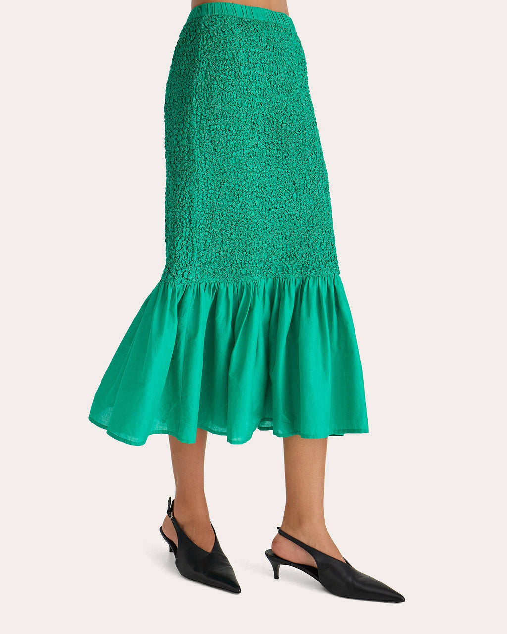 Miyu Smocked Cotton Voile Skirt