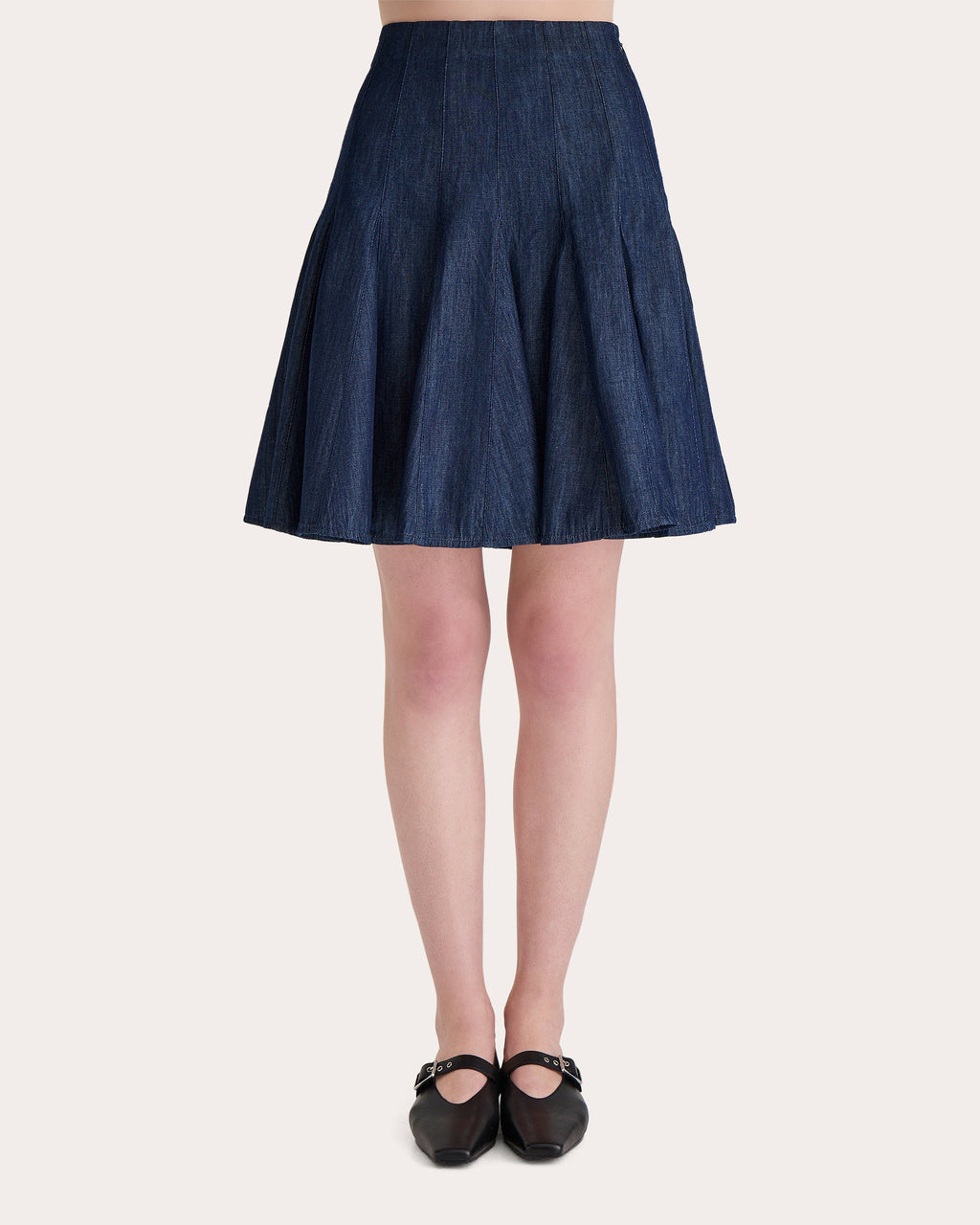 Mika Pleated Denim Mini Skirt