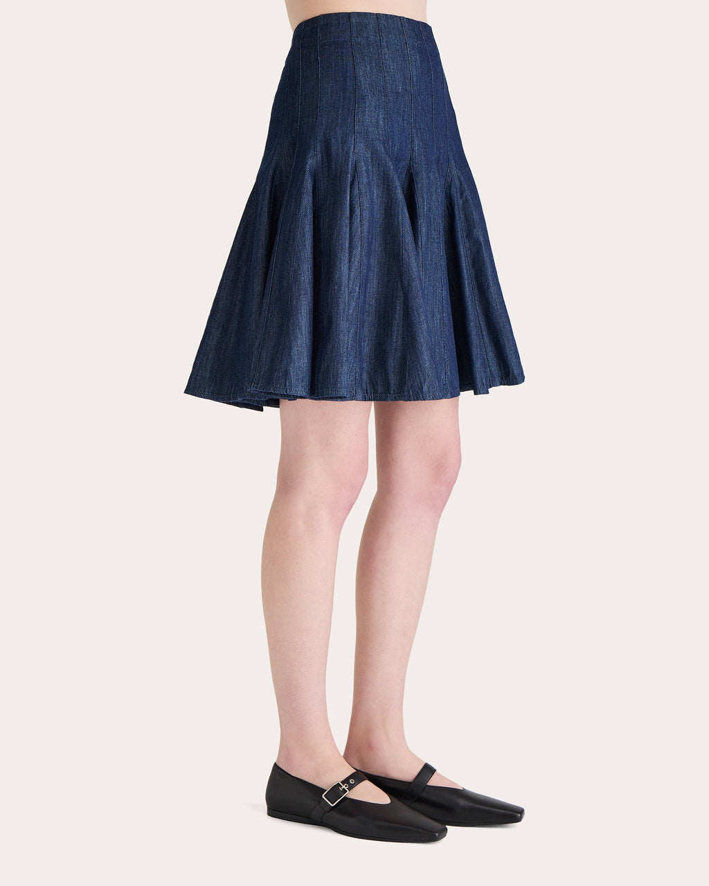 Mika Pleated Denim Mini Skirt