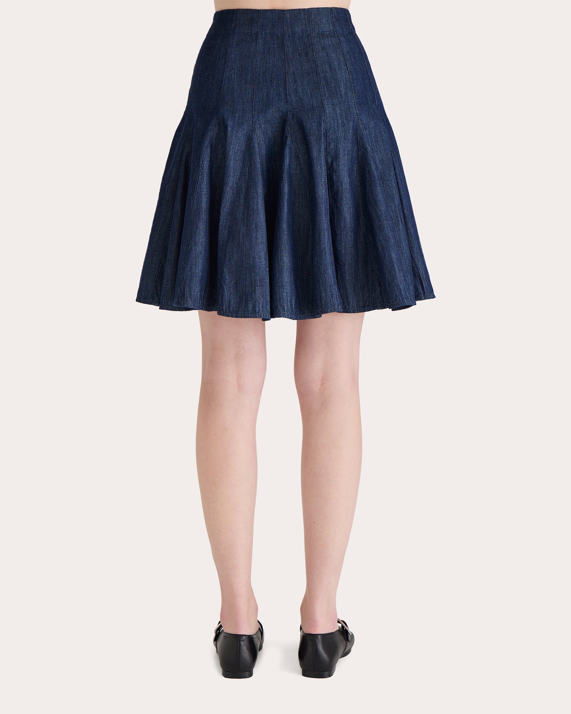 Mika Pleated Denim Mini Skirt