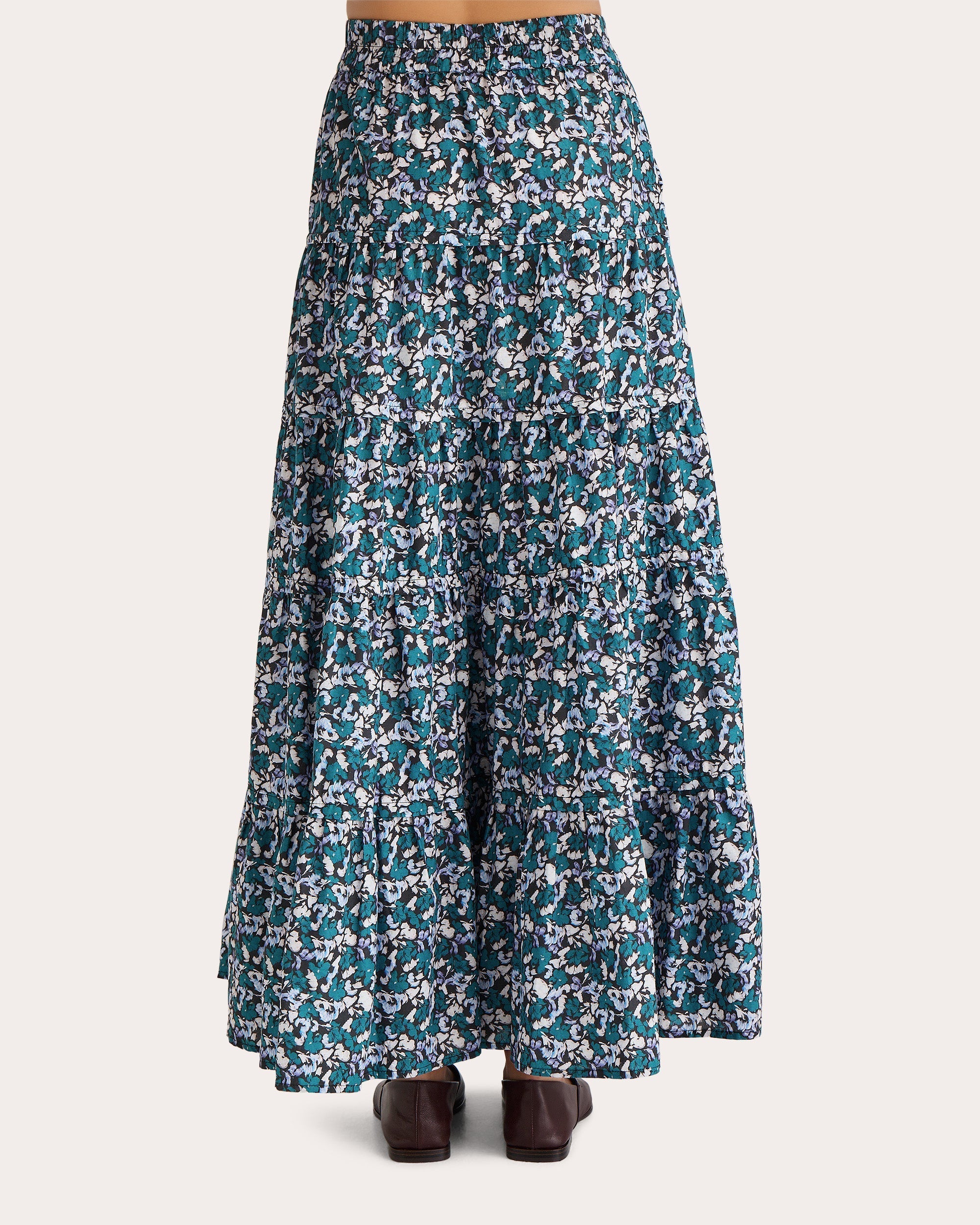 Hana Tiered Printed Cotton Maxi Skirt