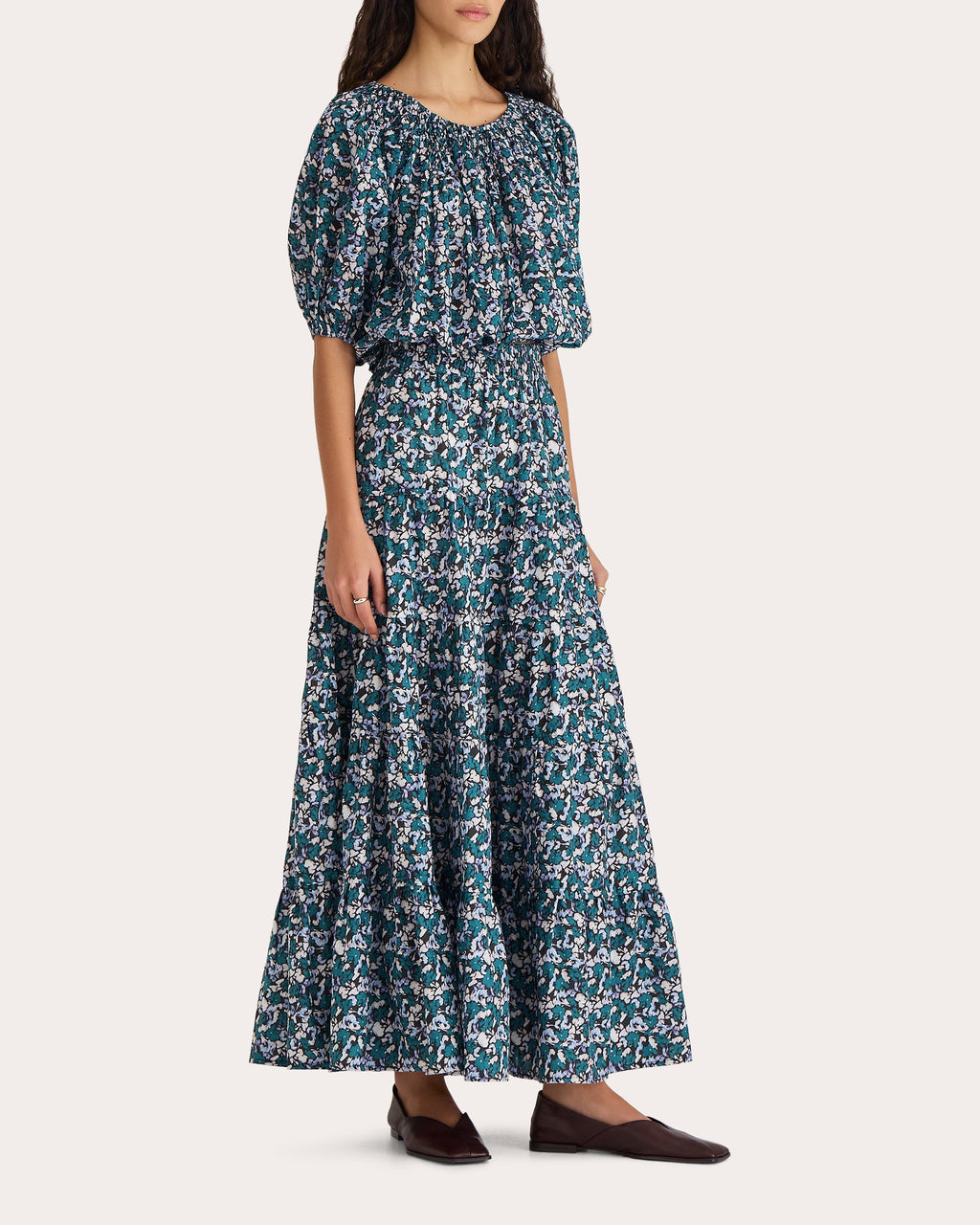 Hana Tiered Printed Cotton Maxi Skirt