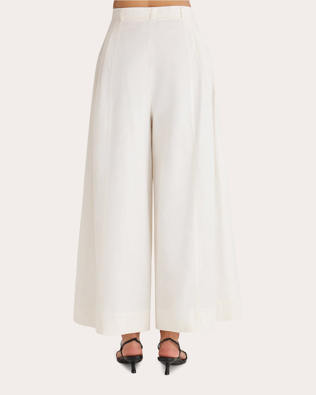 Yuna Pleated Cotton-Linen Blend Twill Wide-Leg Pants