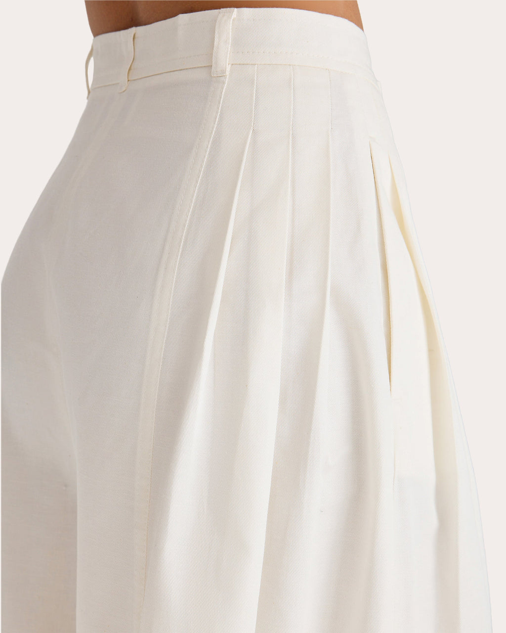 Yuna Pleated Cotton-Linen Blend Twill Wide-Leg Pants