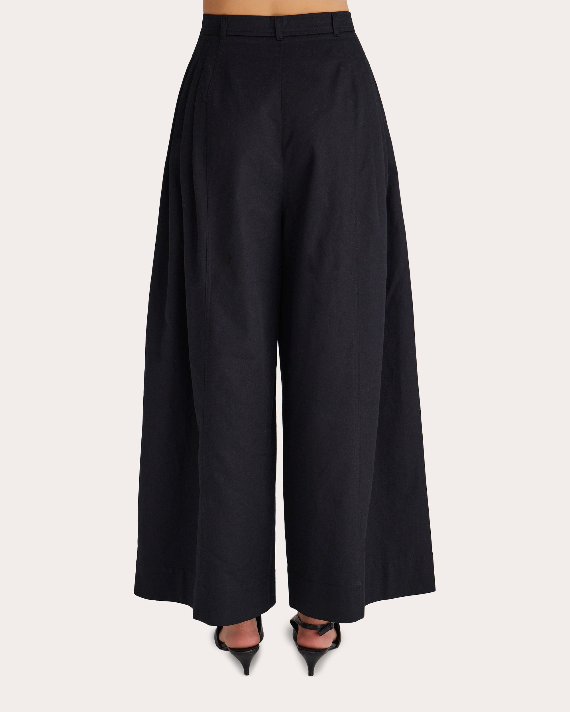 Yuna Pleated Cotton-Linen Blend Twill Wide-Leg Pants