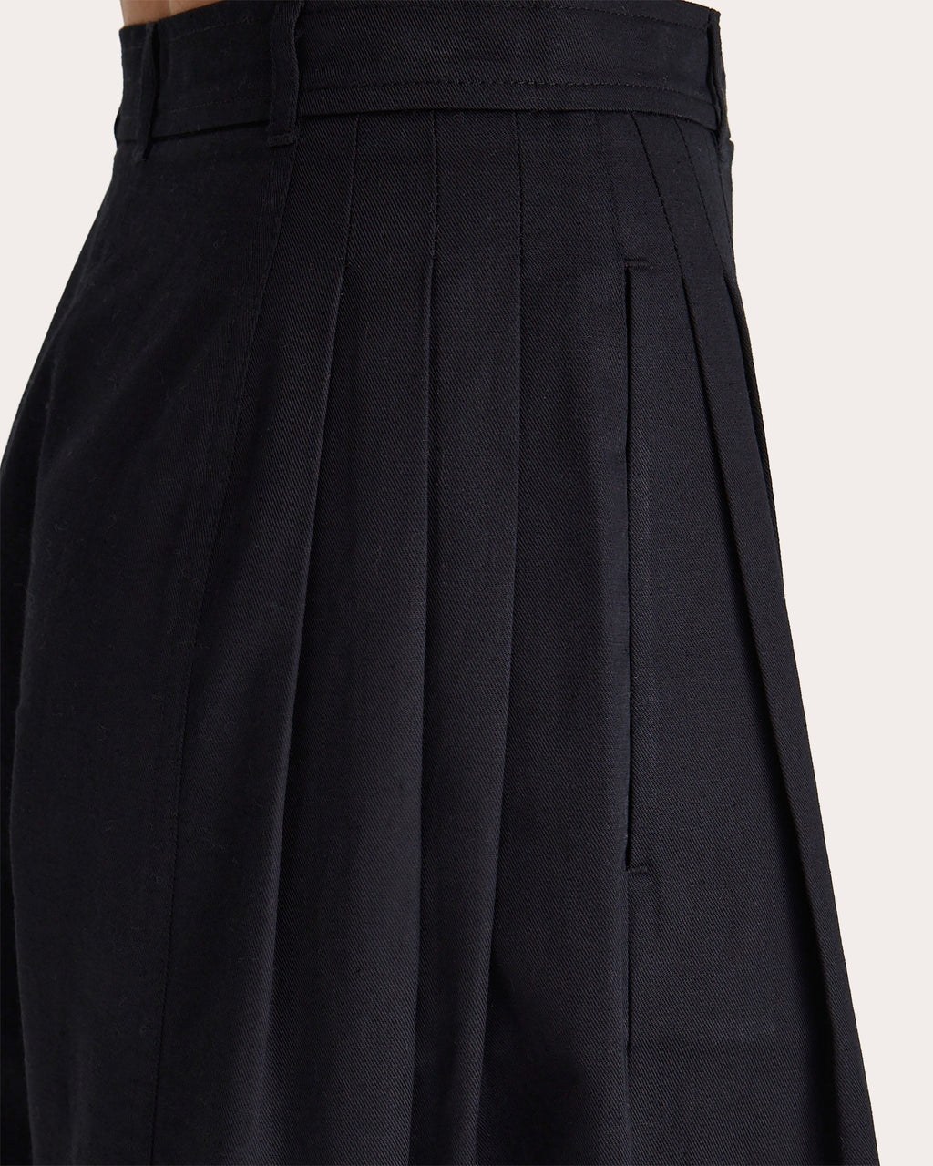 Yuna Pleated Cotton-Linen Blend Twill Wide-Leg Pants