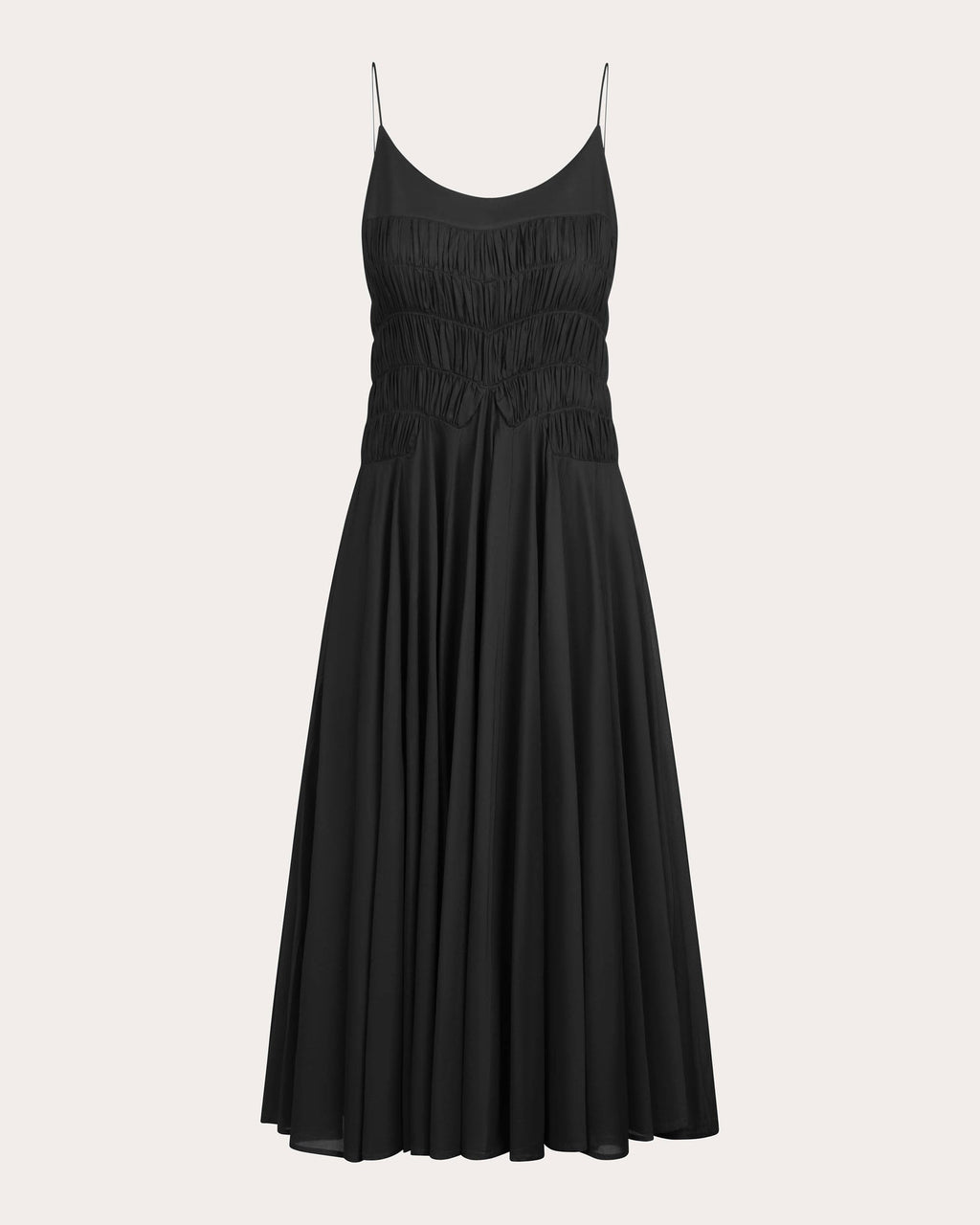 Kaede Ruched Cotton Voile Midi Dress