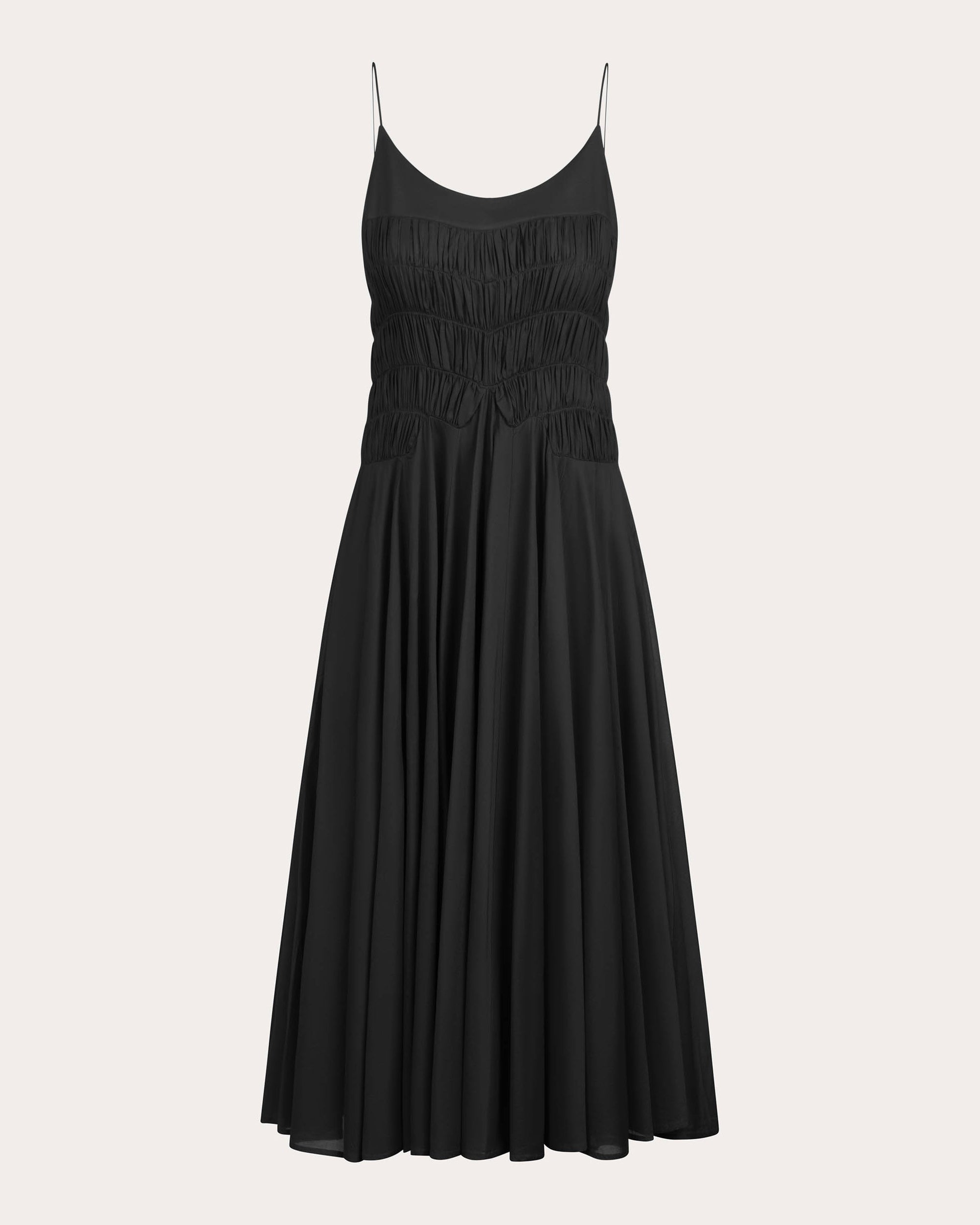 Kaede Ruched Cotton Voile Midi Dress