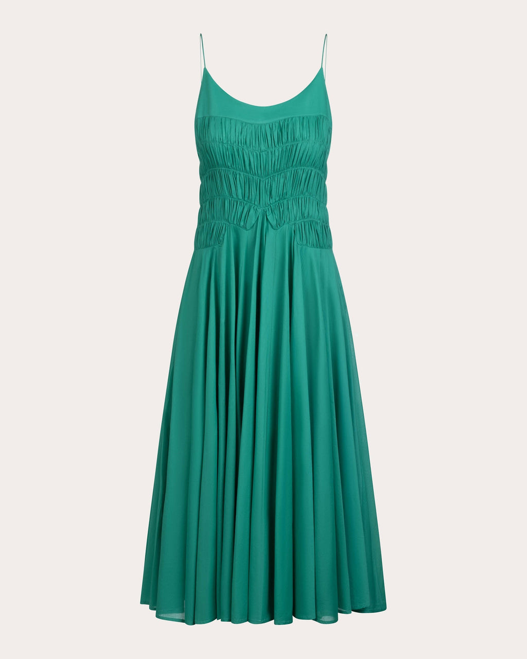 Kaede Ruched Cotton Voile Midi Dress