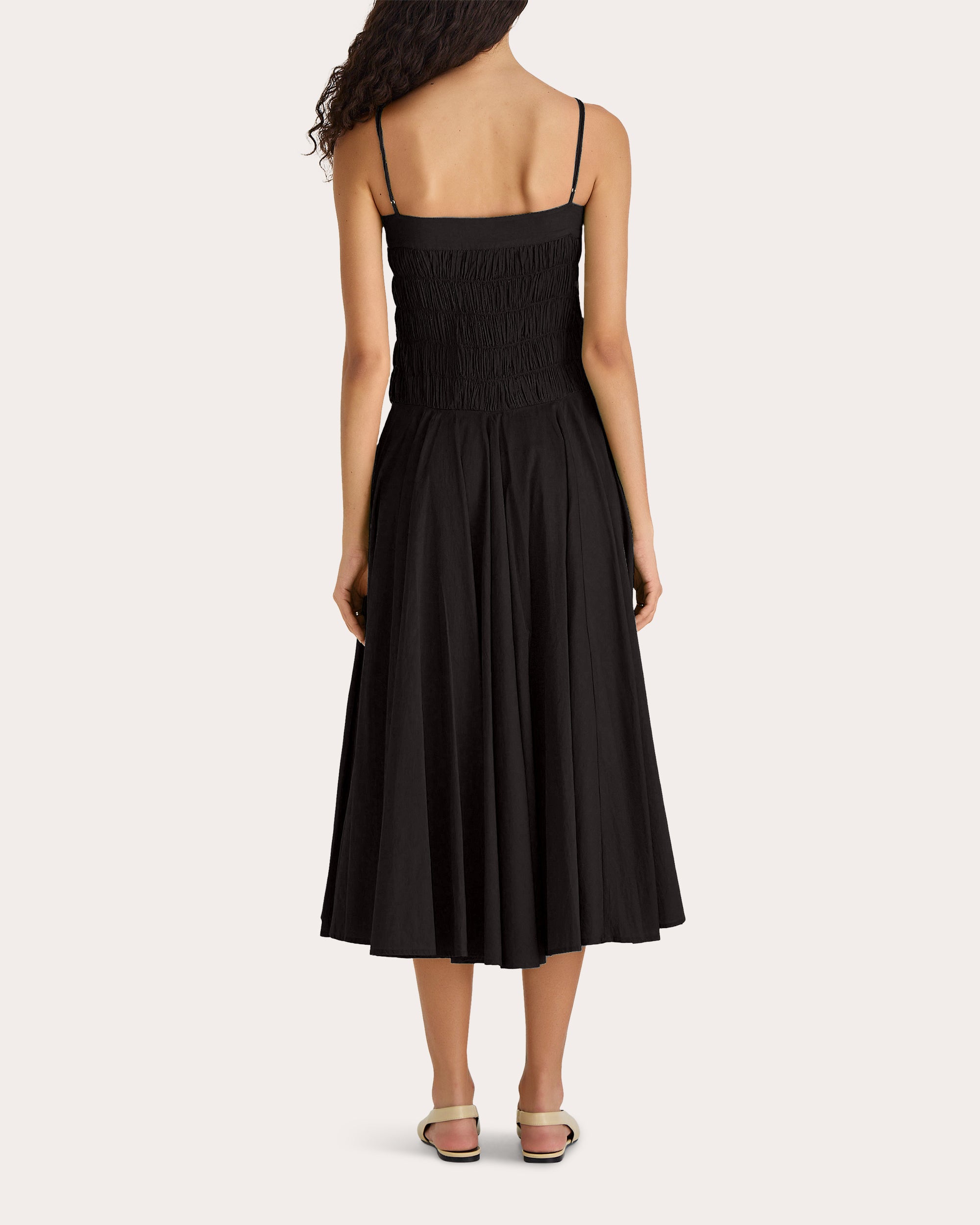 Kaede Ruched Cotton Voile Midi Dress