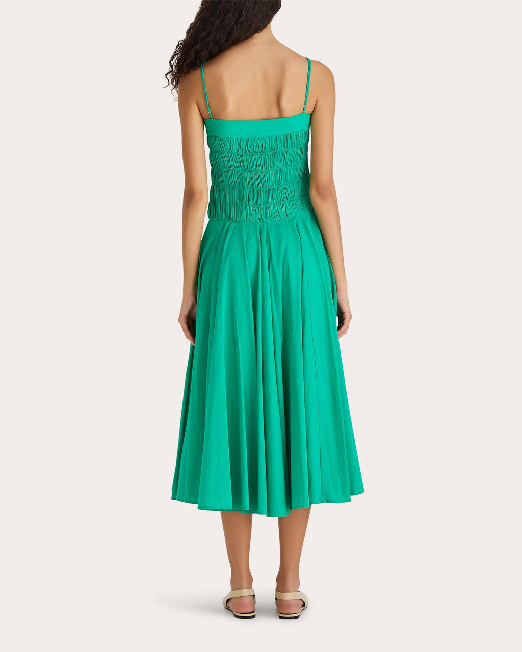 Kaede Ruched Cotton Voile Midi Dress