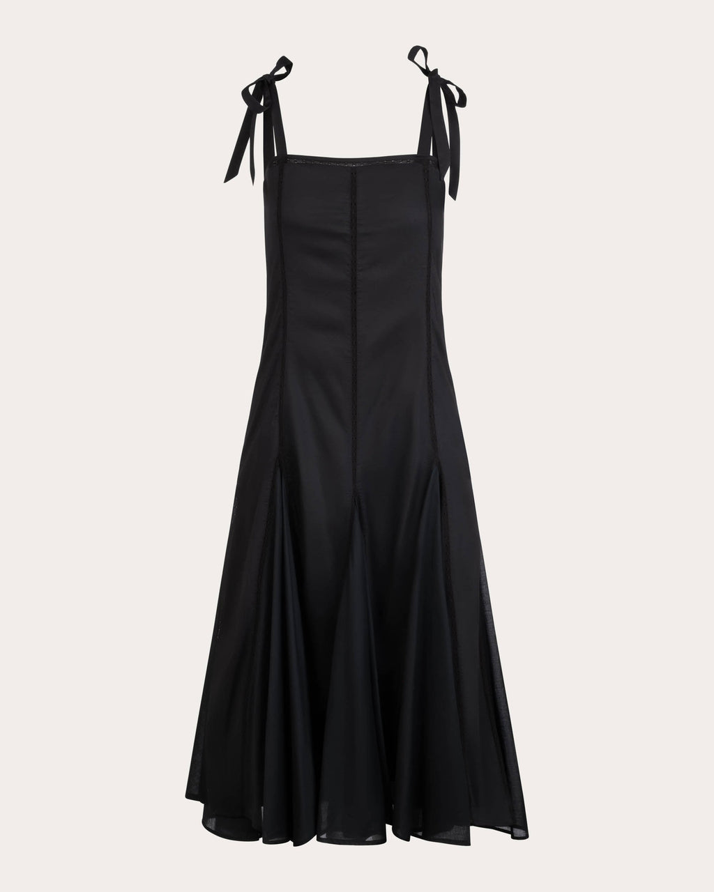 Sora Paneled Lace-Inset Cotton Midi Dress