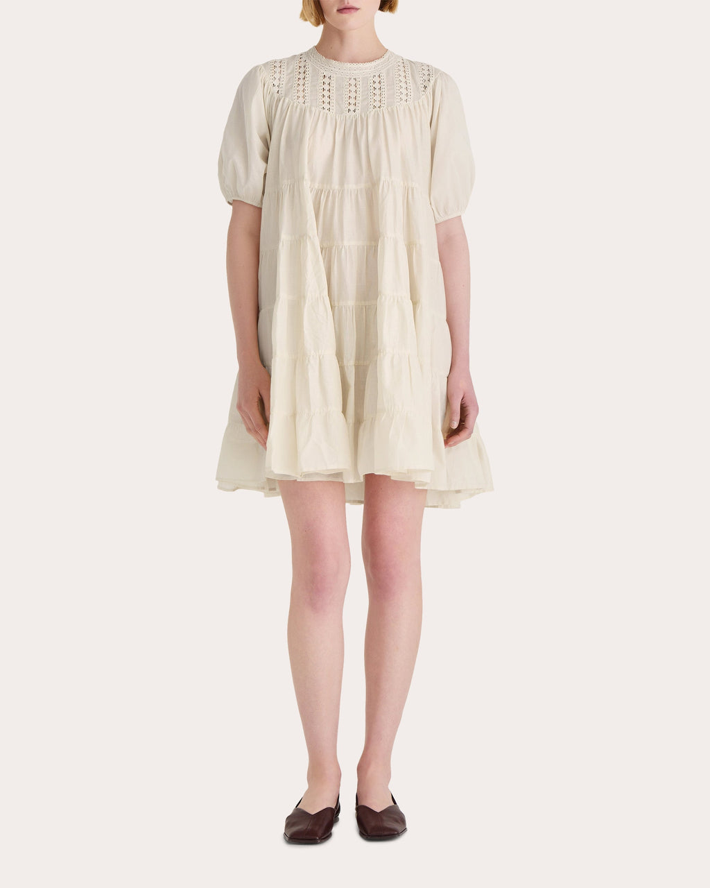 Estelle Tiered Voile Mini Dress