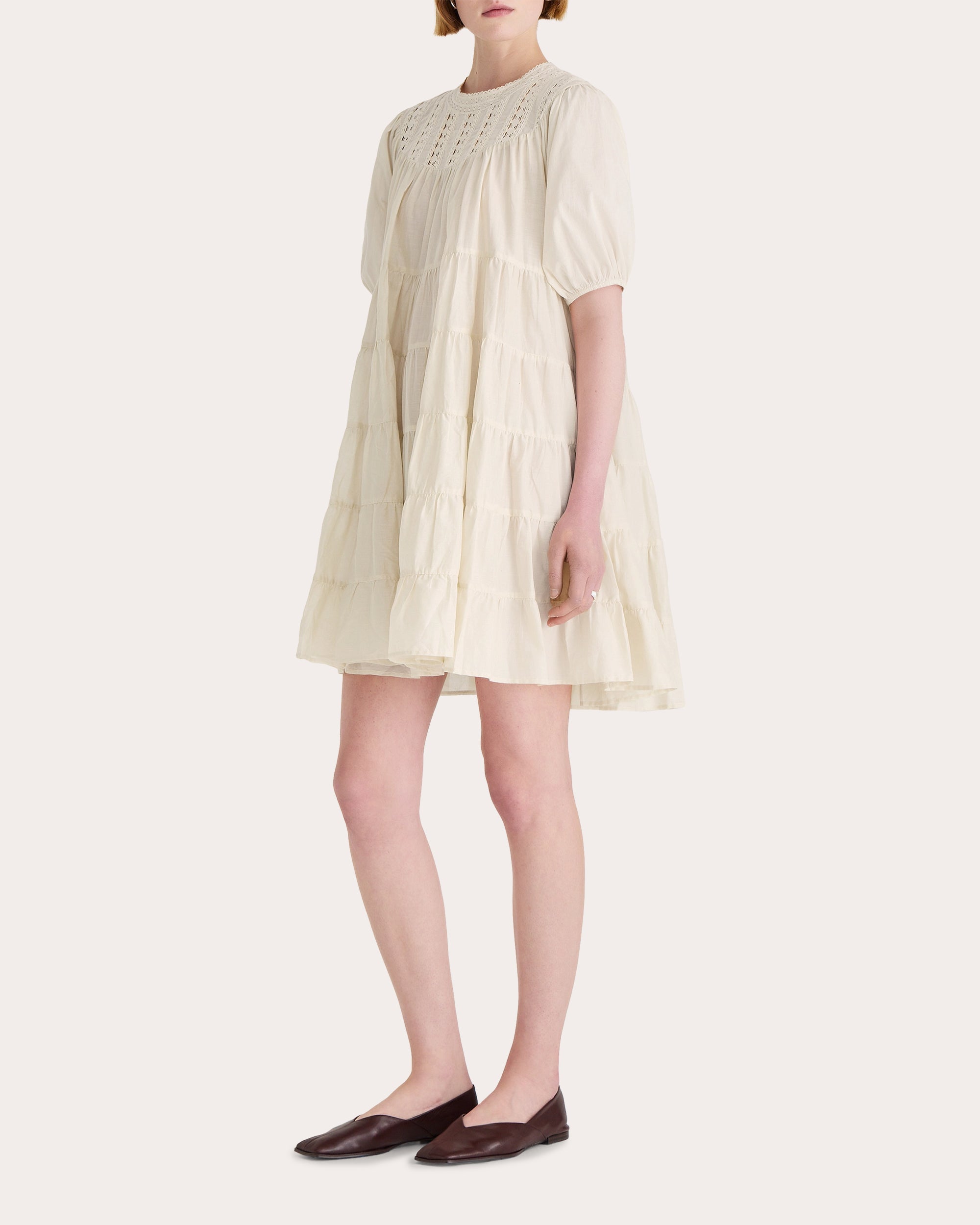 Estelle Tiered Voile Mini Dress