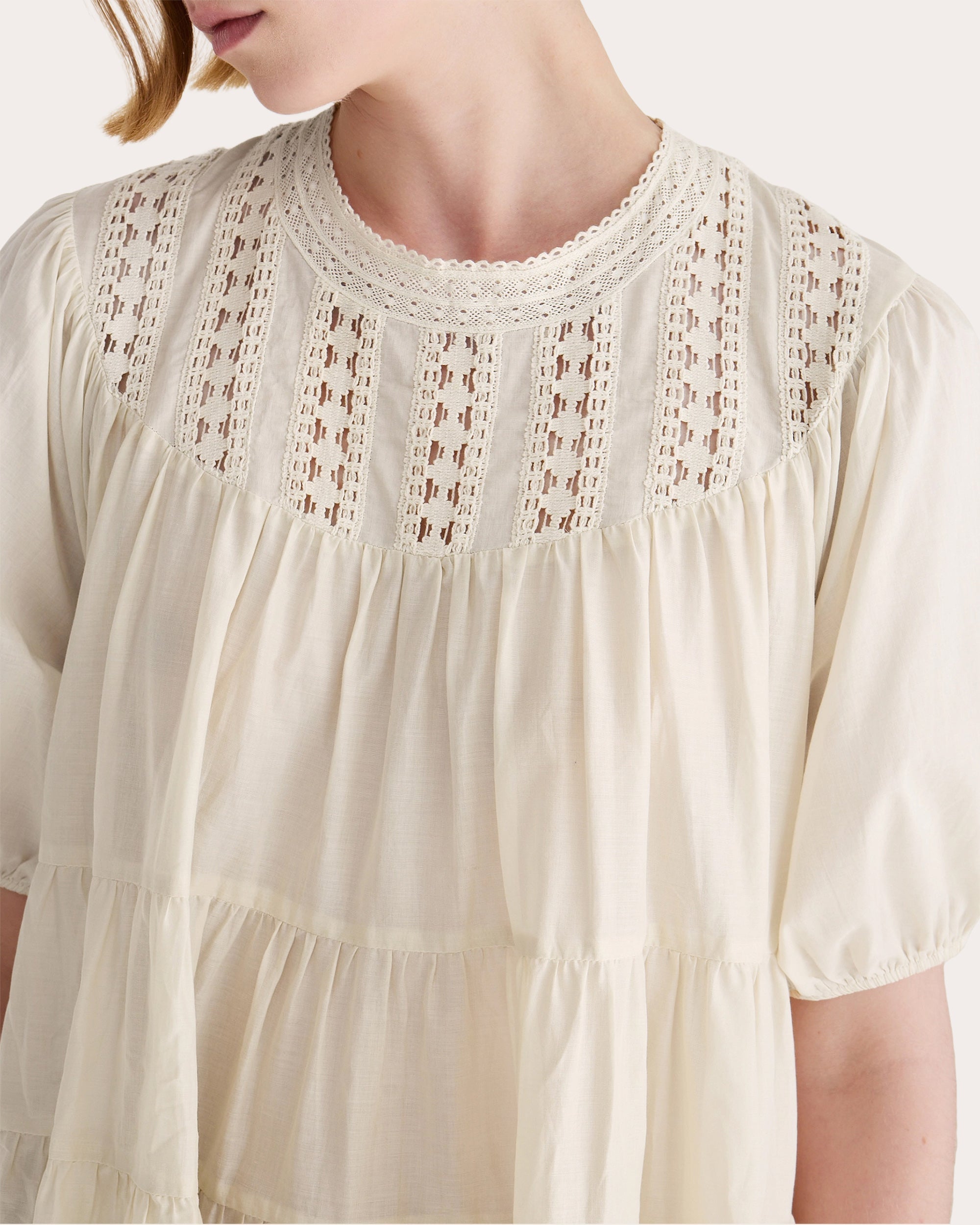 Estelle Tiered Voile Mini Dress