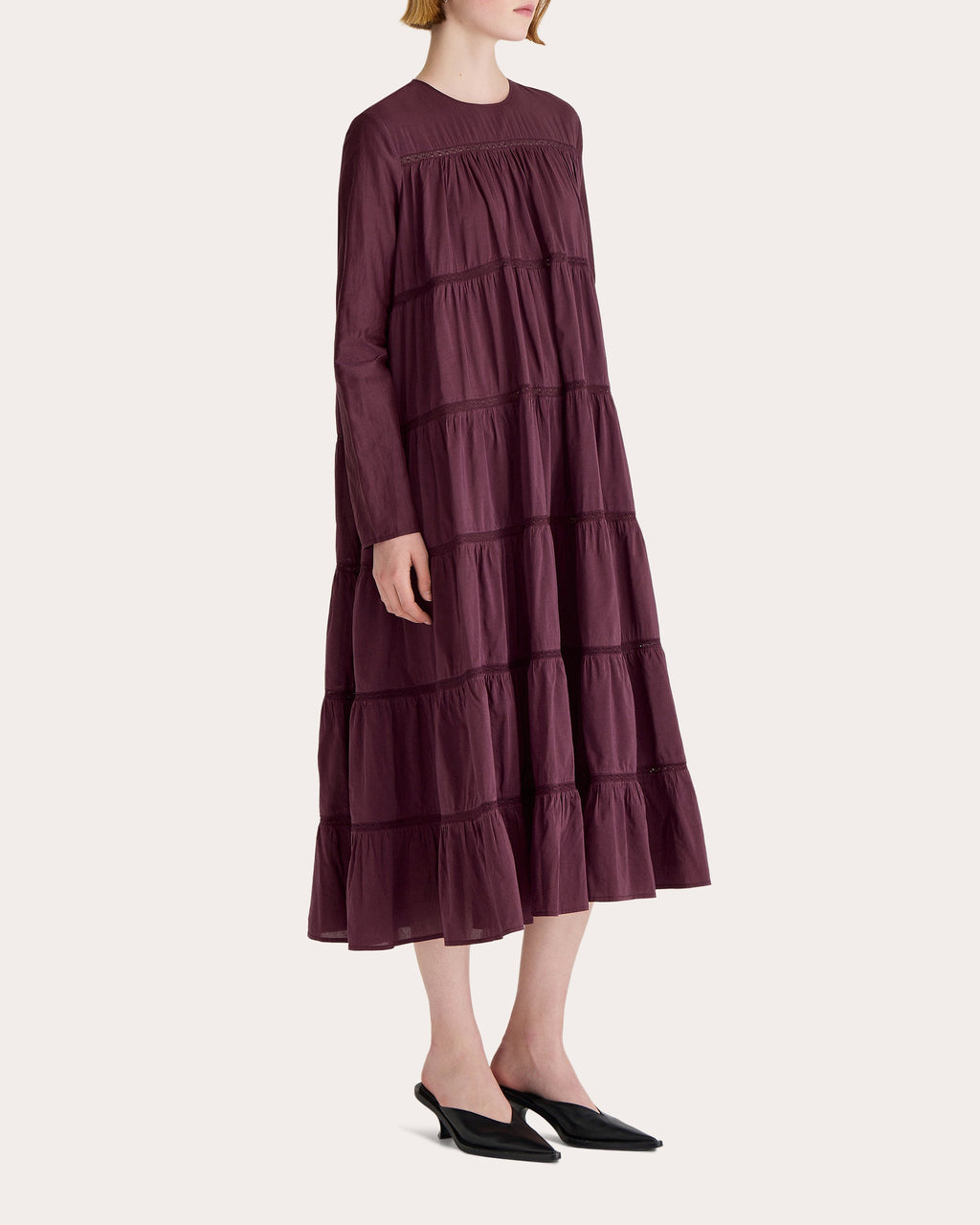 Maida Tiered Cotton-Silk Blend Midi Dress