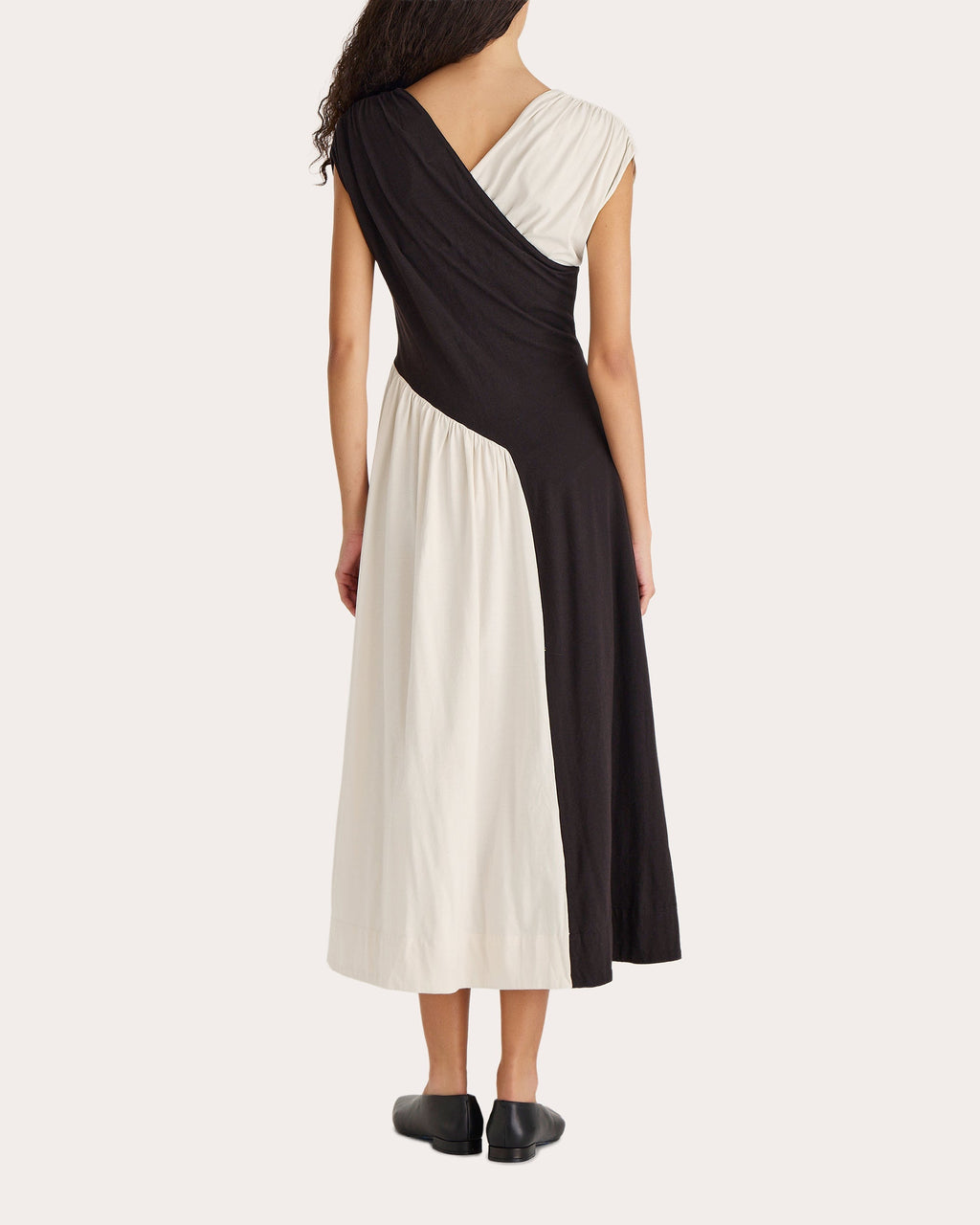 Hinoki Gathered Twist Effect Cotton Jersey Midi Dress