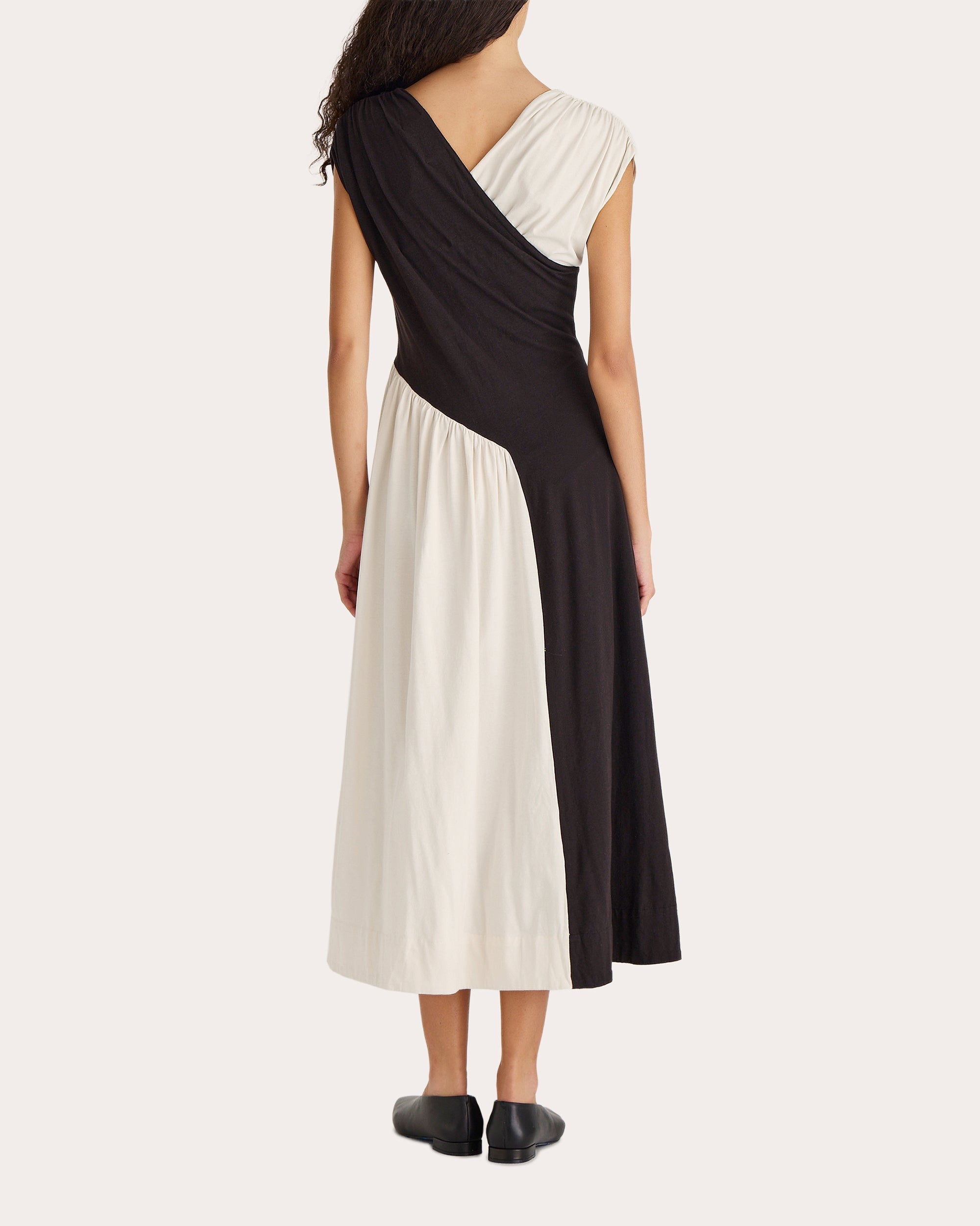 Hinoki Gathered Twist Effect Cotton Jersey Midi Dress