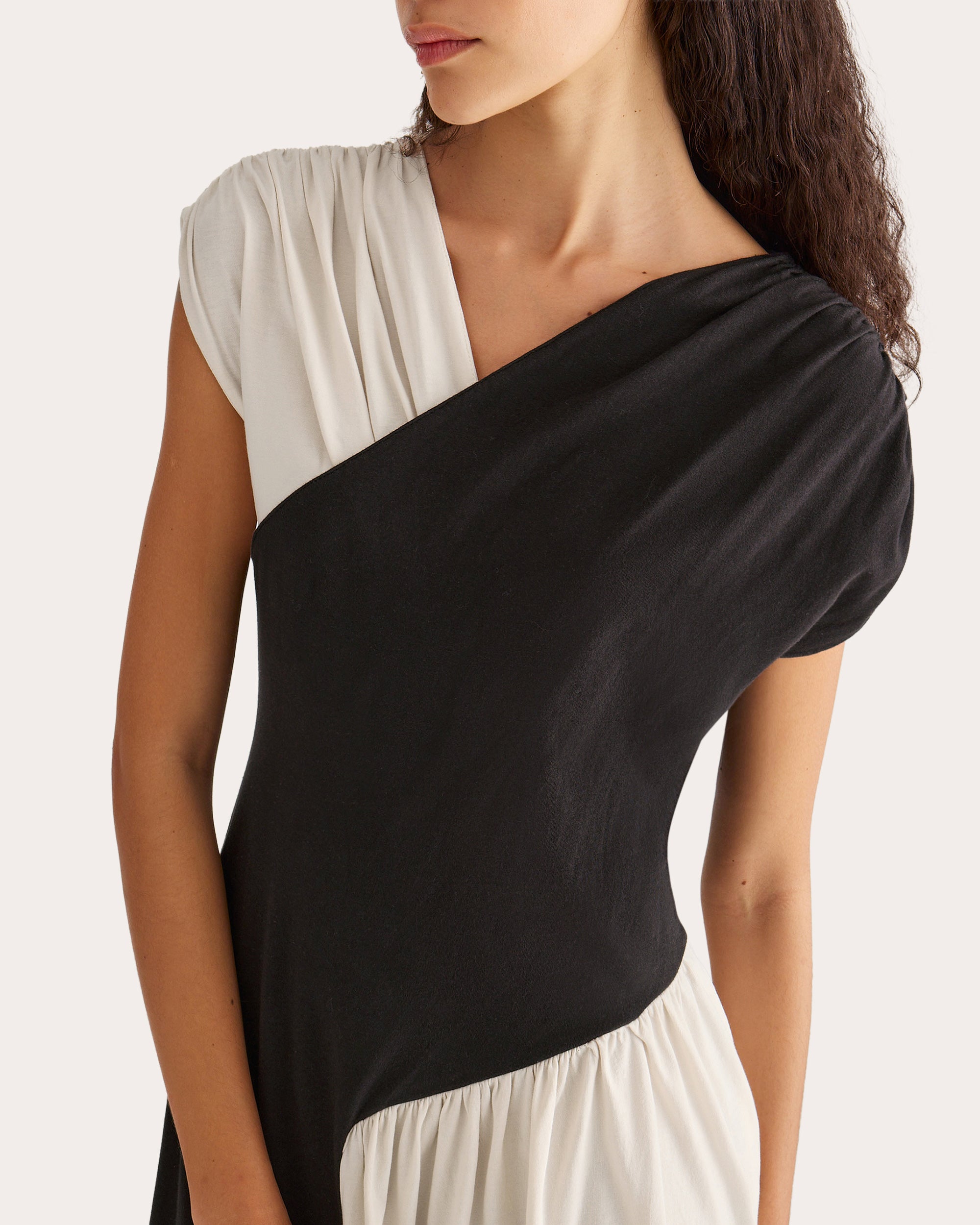 Hinoki Gathered Twist Effect Cotton Jersey Midi Dress